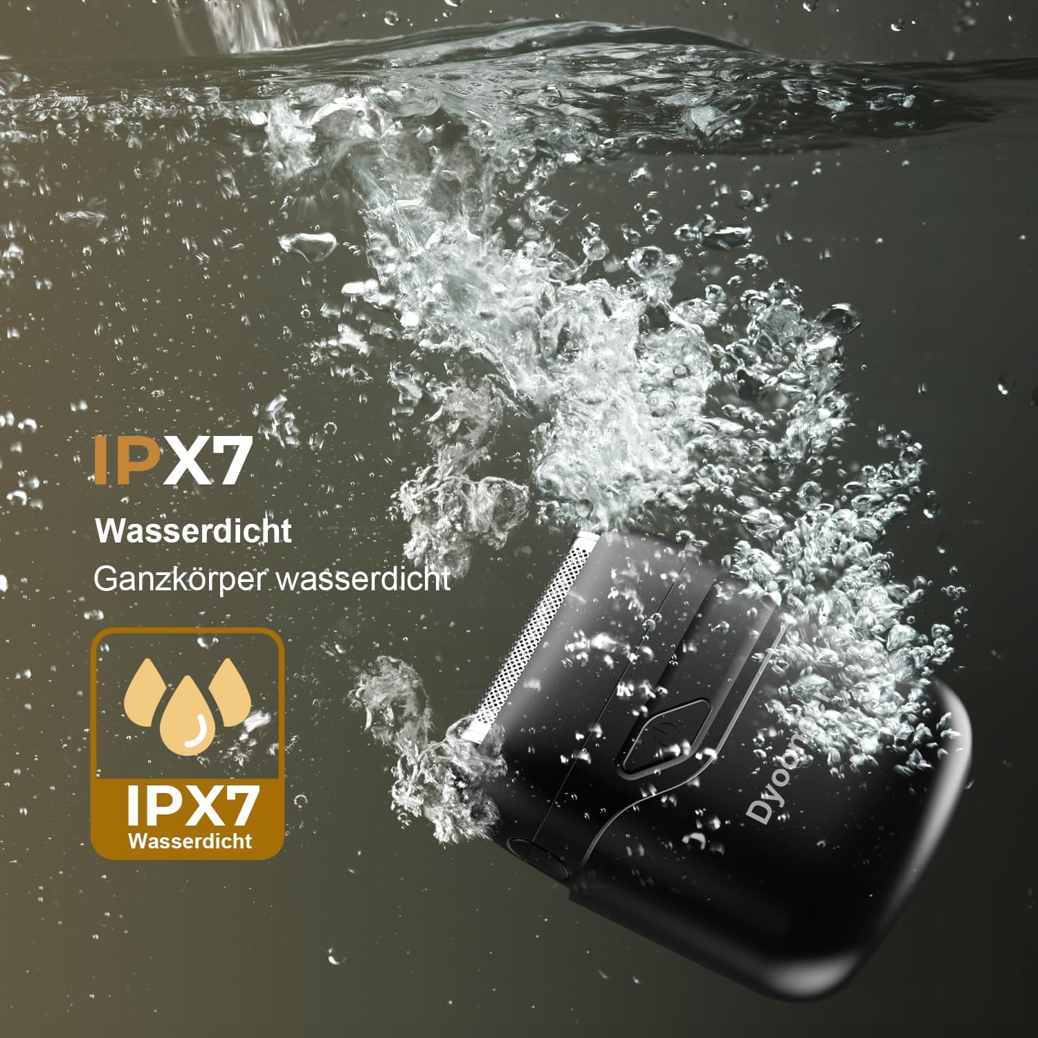 Detalle de SHOXTR Folienrasierer Herren mit LED-Display, IPX7, USB-C 90 Min Laufzeit – Eisengrau