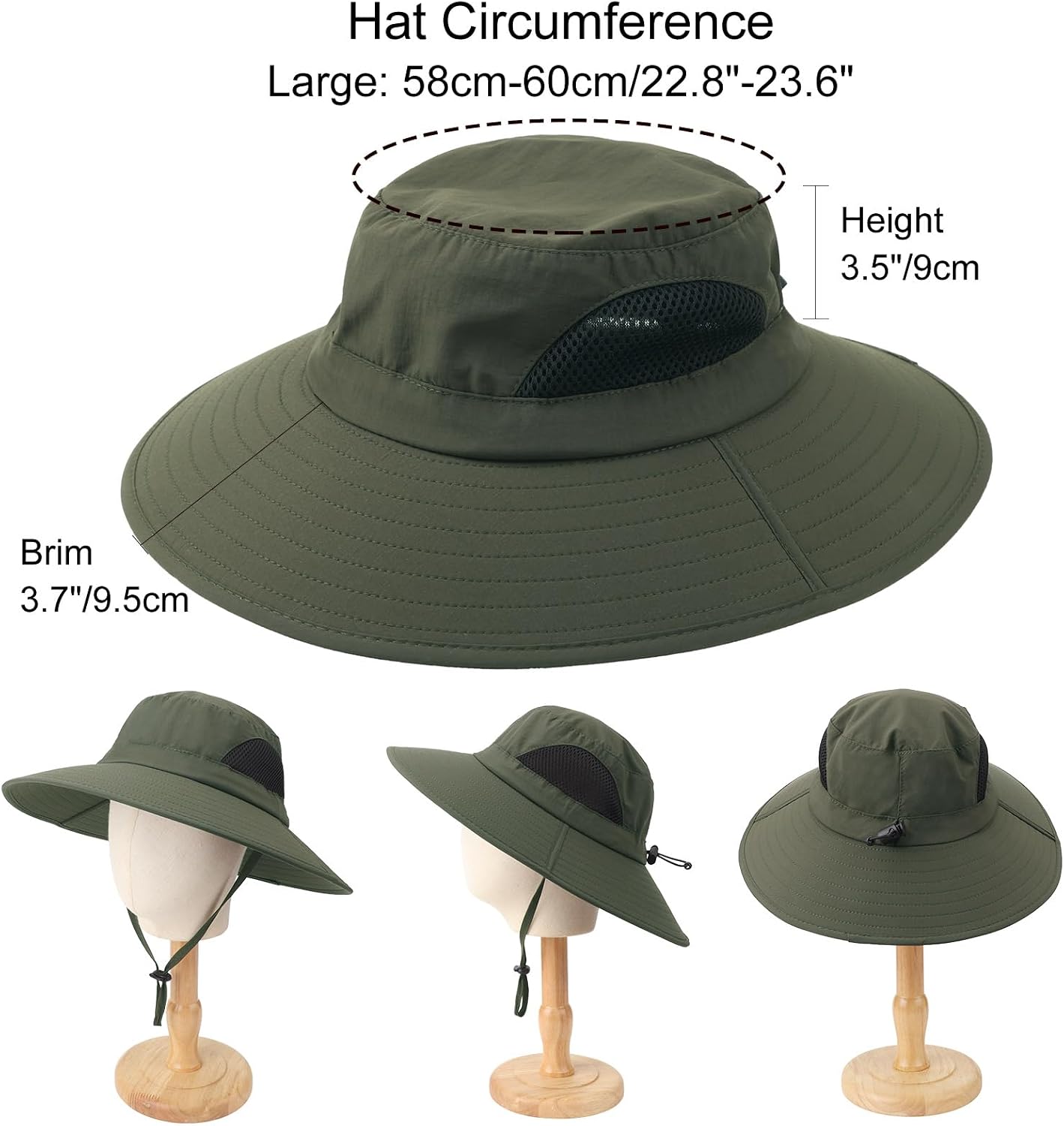Thumbnail 1 de DRESHOW Women Sun Hat with Wide Brim: UPF 50+, Breathable Mesh, Foldable for Beach and Outdoors