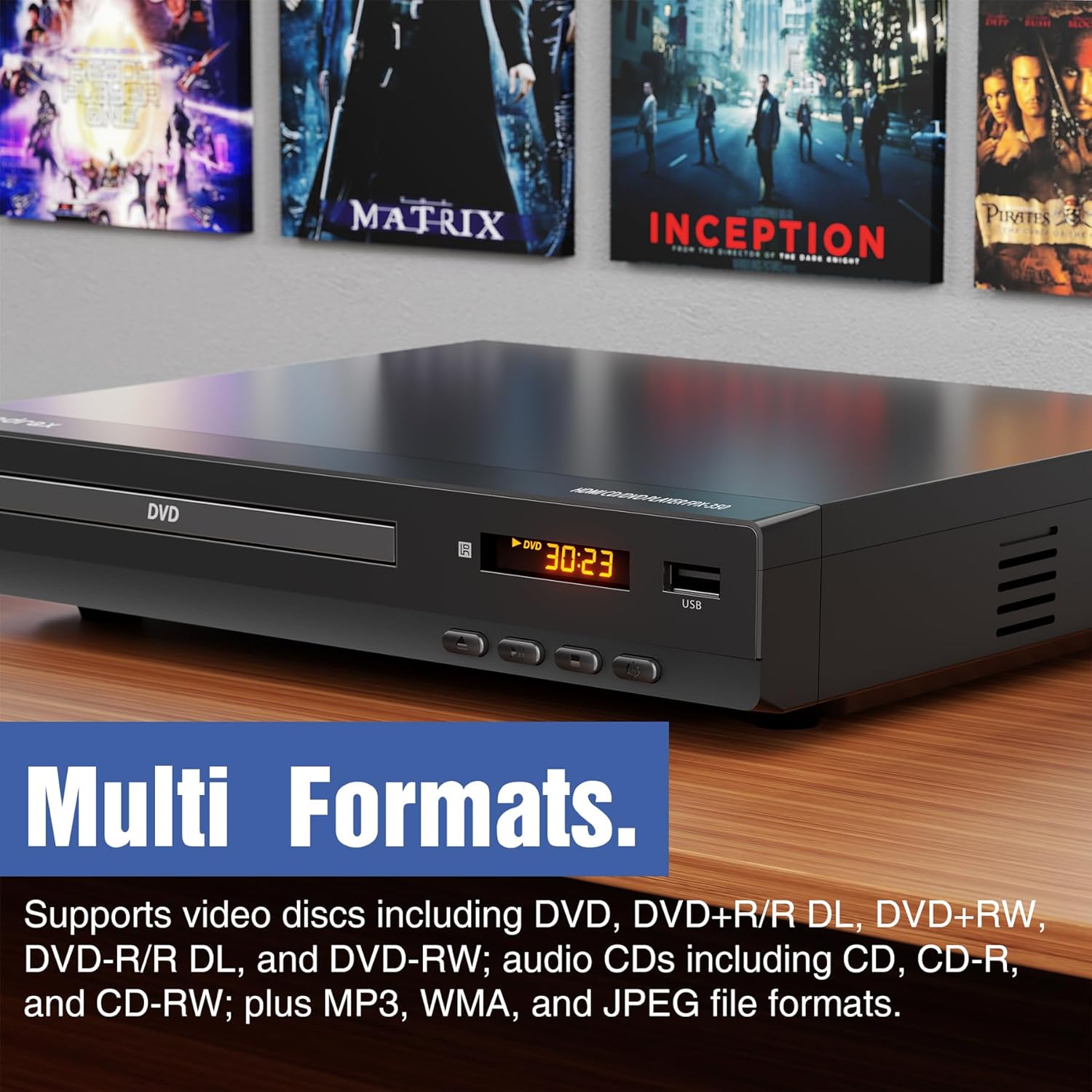 Thumbnail 3 de Nodrax FlexaPlay Region-Free HDMI DVD Player (1080p Upscaling, USB, Mini Compact Design)
