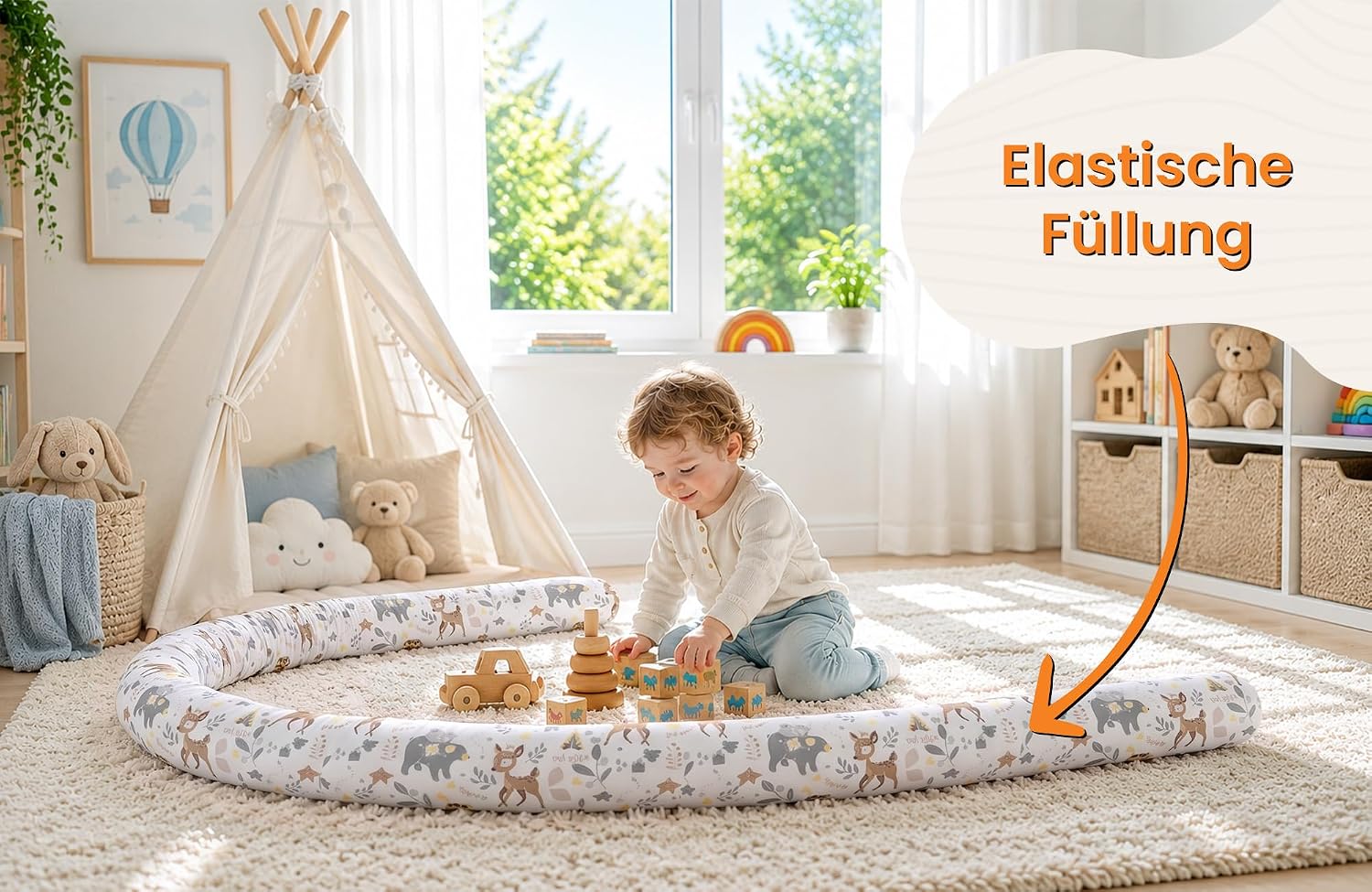Thumbnail 4 de Totsy Baby XXL Bettschlange – vielseitige Wickel- und Umrandung aus EU-Qualität (300 cm)