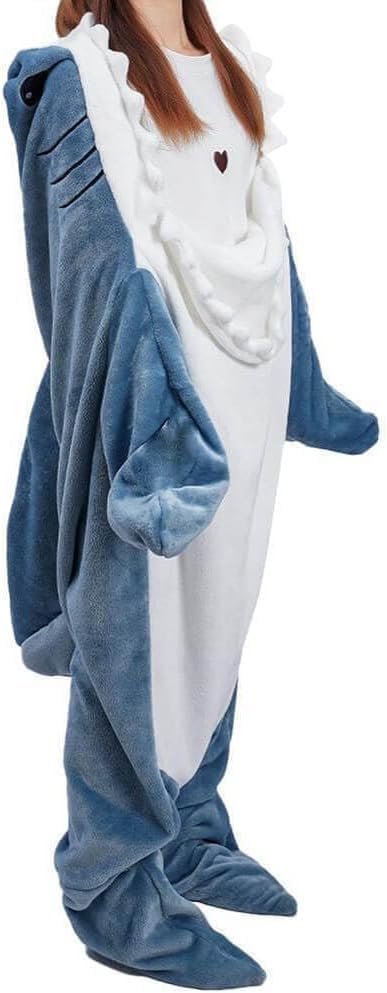 Detalle 2 de Gudina Shark Blanket XXXL Wearable Flannel Blanket with Shark Design
