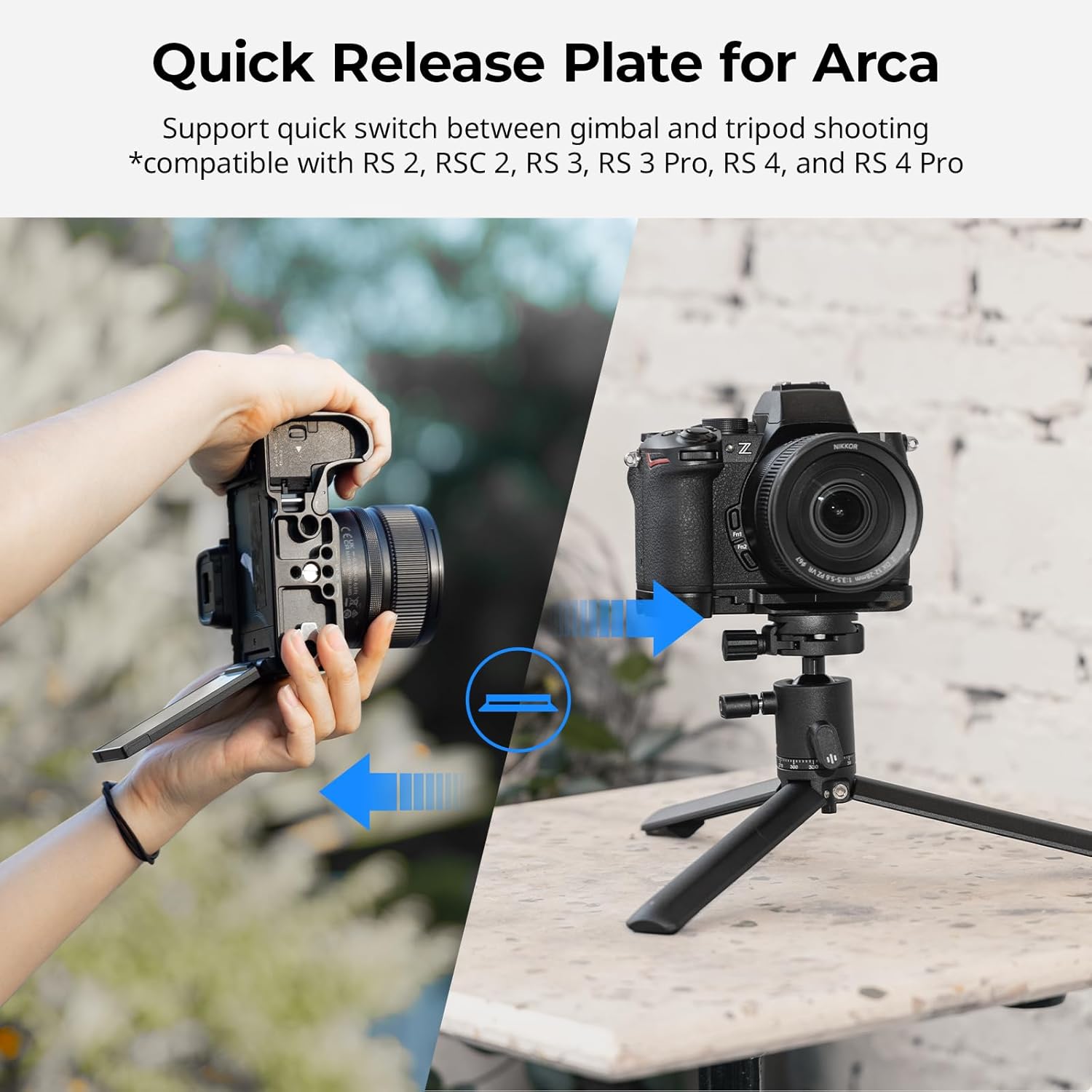 Detalle de SmallRig plaque de base Z50 II pour Nikon Z50 II avec dégagement rapide Arca et interfaces 1/4”-20, QD