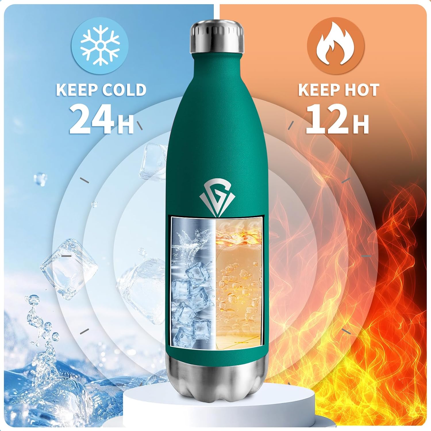 Detalle de Bouteille Isotherme 1L en Inox Double Paroi — robuste, sans BPA et étanche