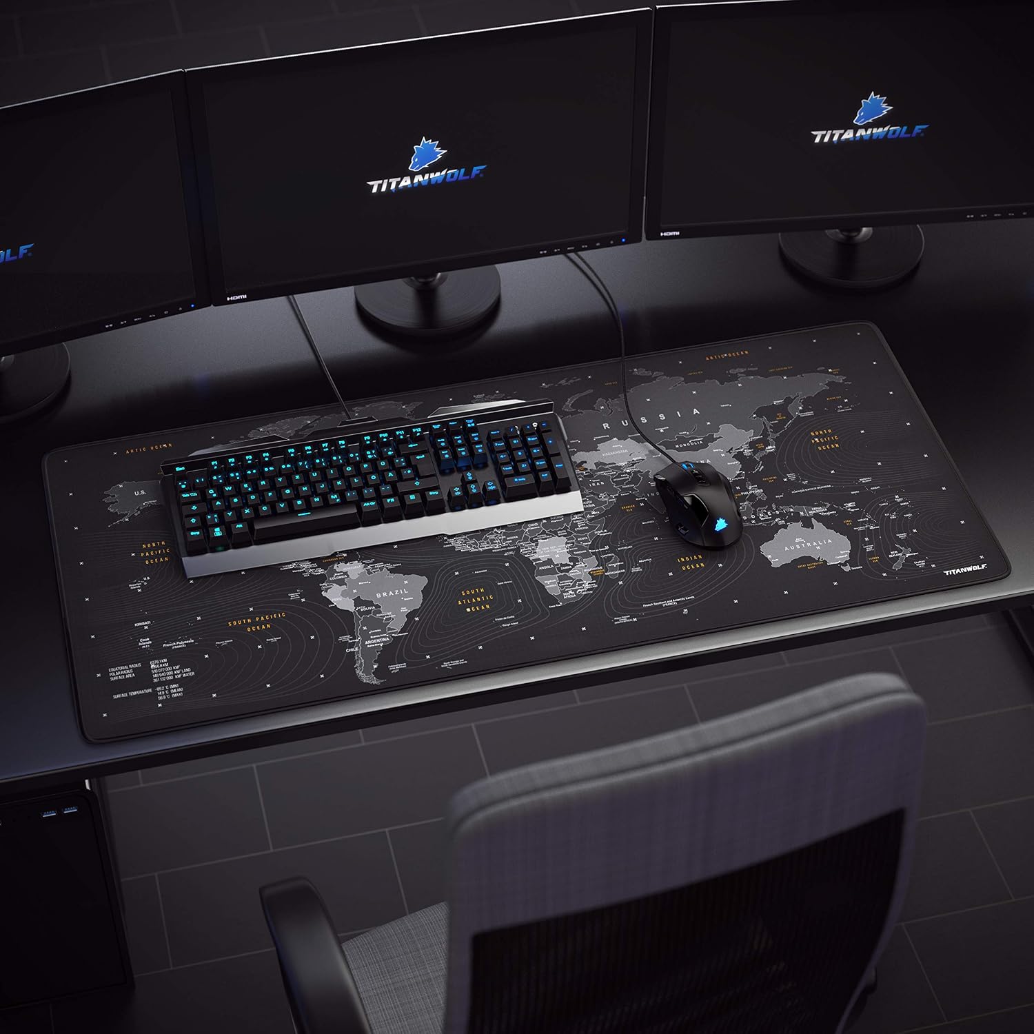 Thumbnail 5 de TITANWOLF World Map XXL 900ร400mm gaming mouse pad ๐ฑ