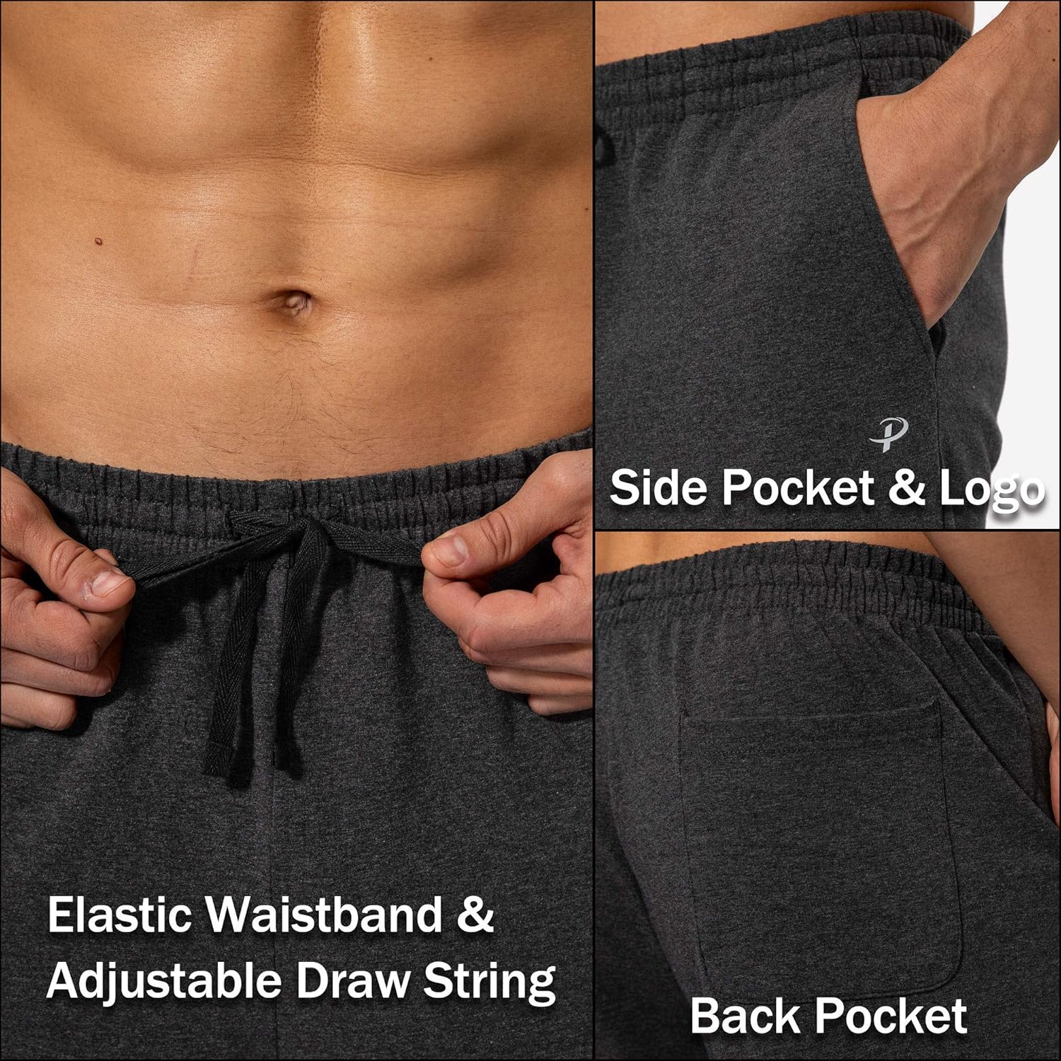 Thumbnail 5 de Pudolla Cotton Men’s Yoga Sweatpants with Pockets