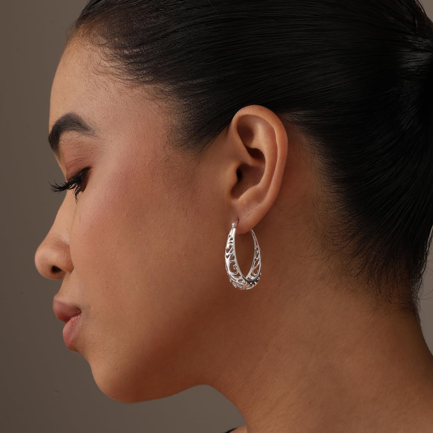 Detalle 2 de LeCalla 925 Sterling Silber Creolen 32 mm