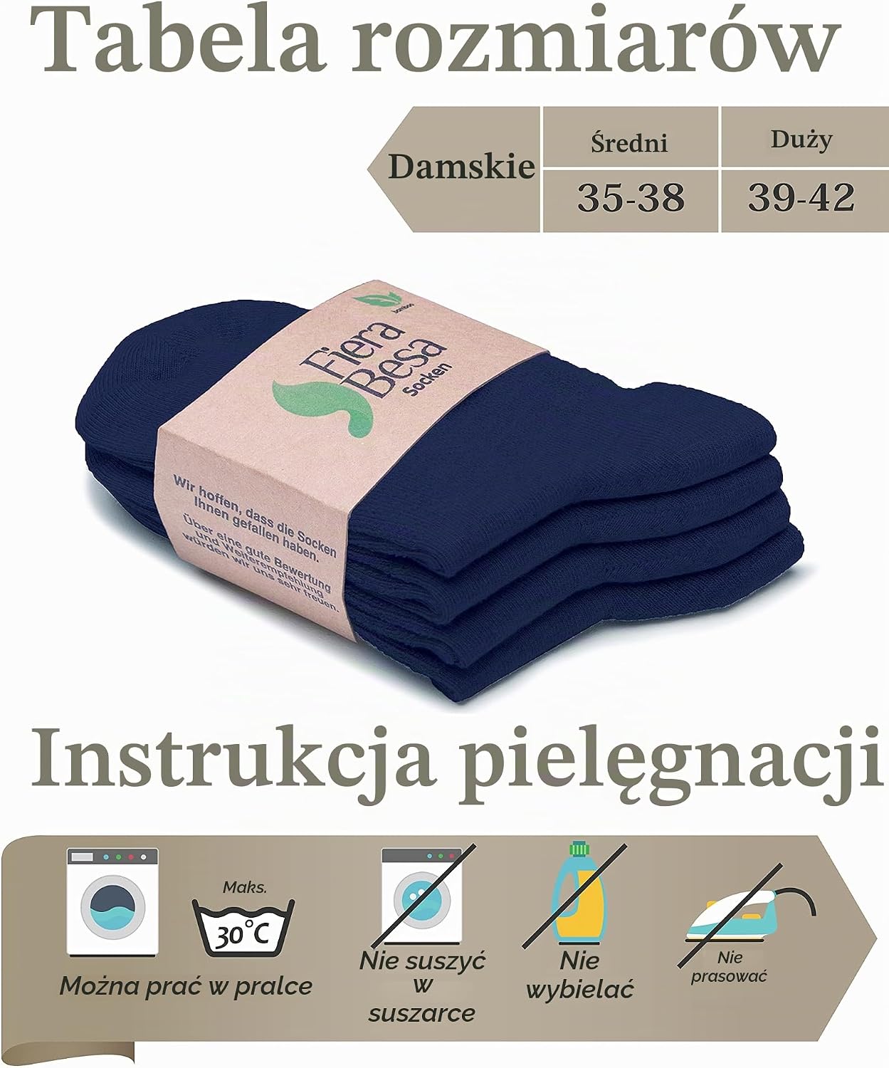 Detalle 1 de Fiera Besa BESA2022BDDA – damskie skarpetki bambusowe do kostki, 4 pary