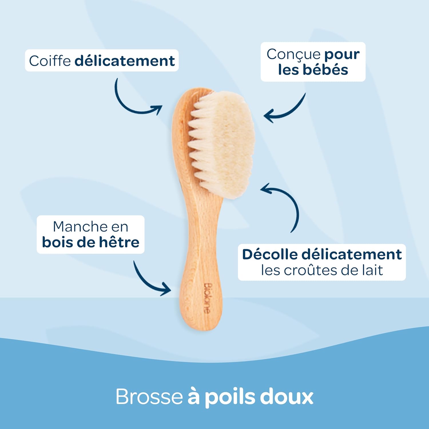 Thumbnail 3 de Coffret Biolane soins croûtes de lait (huile d’amande douce, shampooing et brosse à poils doux) dès la naissance