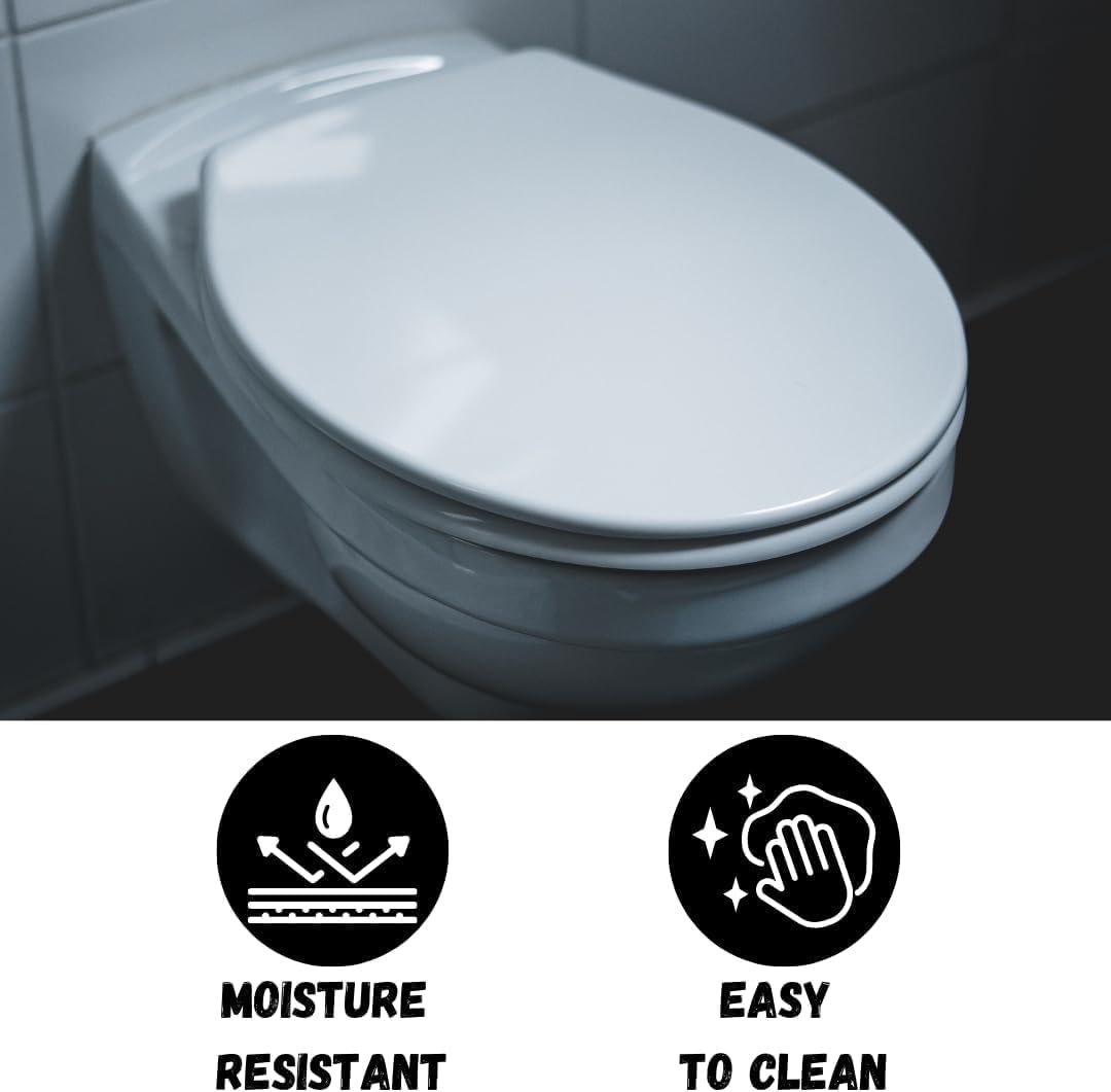 Thumbnail 6 de Marco Paul Interiors White Soft Close Toilet Seat 18" 🚽