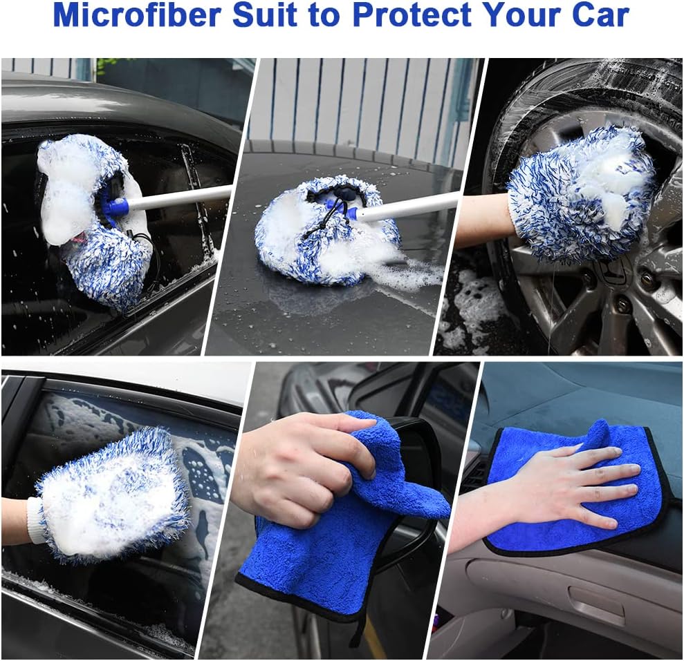 Detalle de URAQT Brush Cover-Satz für SB-Bürsten: Schonende Autowäsche mit Mikrofaser-Komplettset