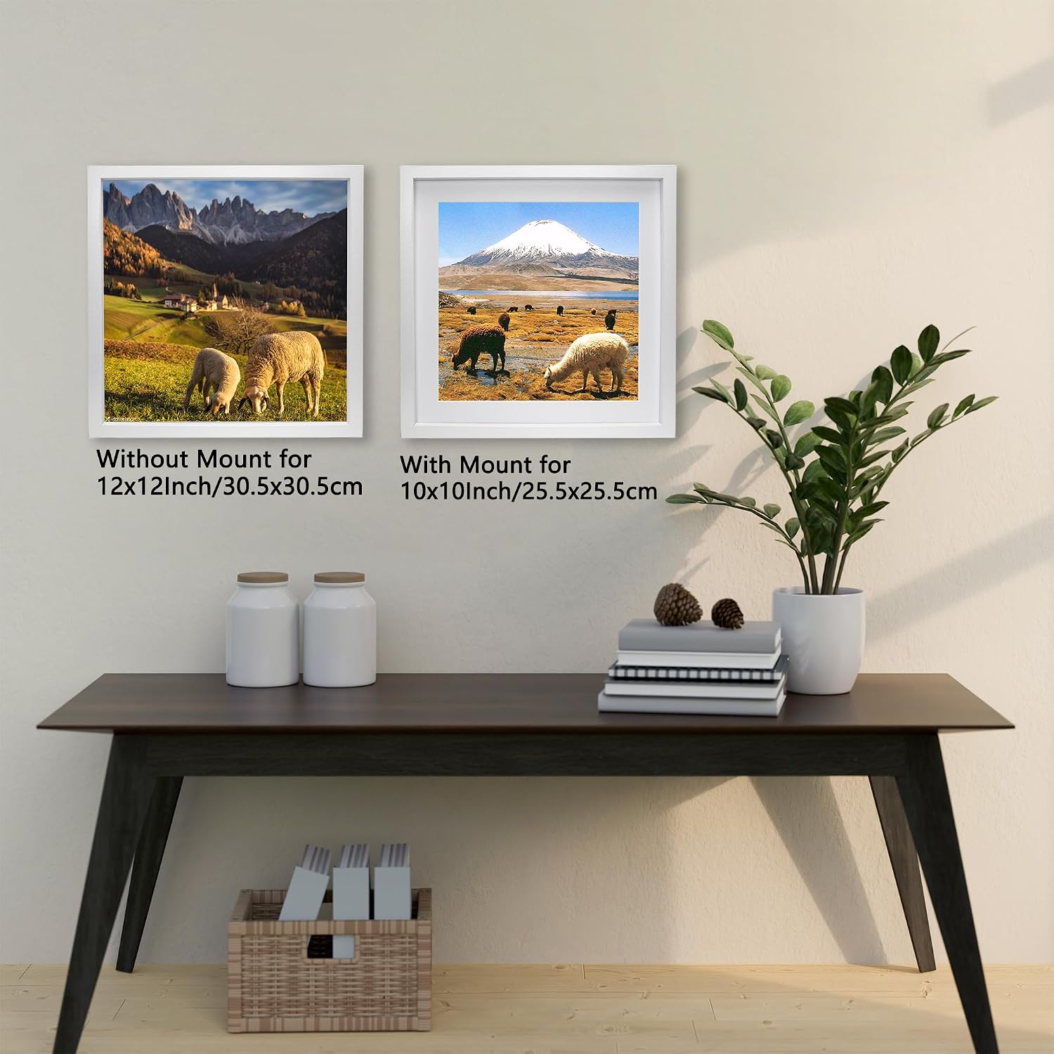 Detalle de YiPinYin White 12x12in Square Picture Frame Set of 3 (30x30cm) with Mount
