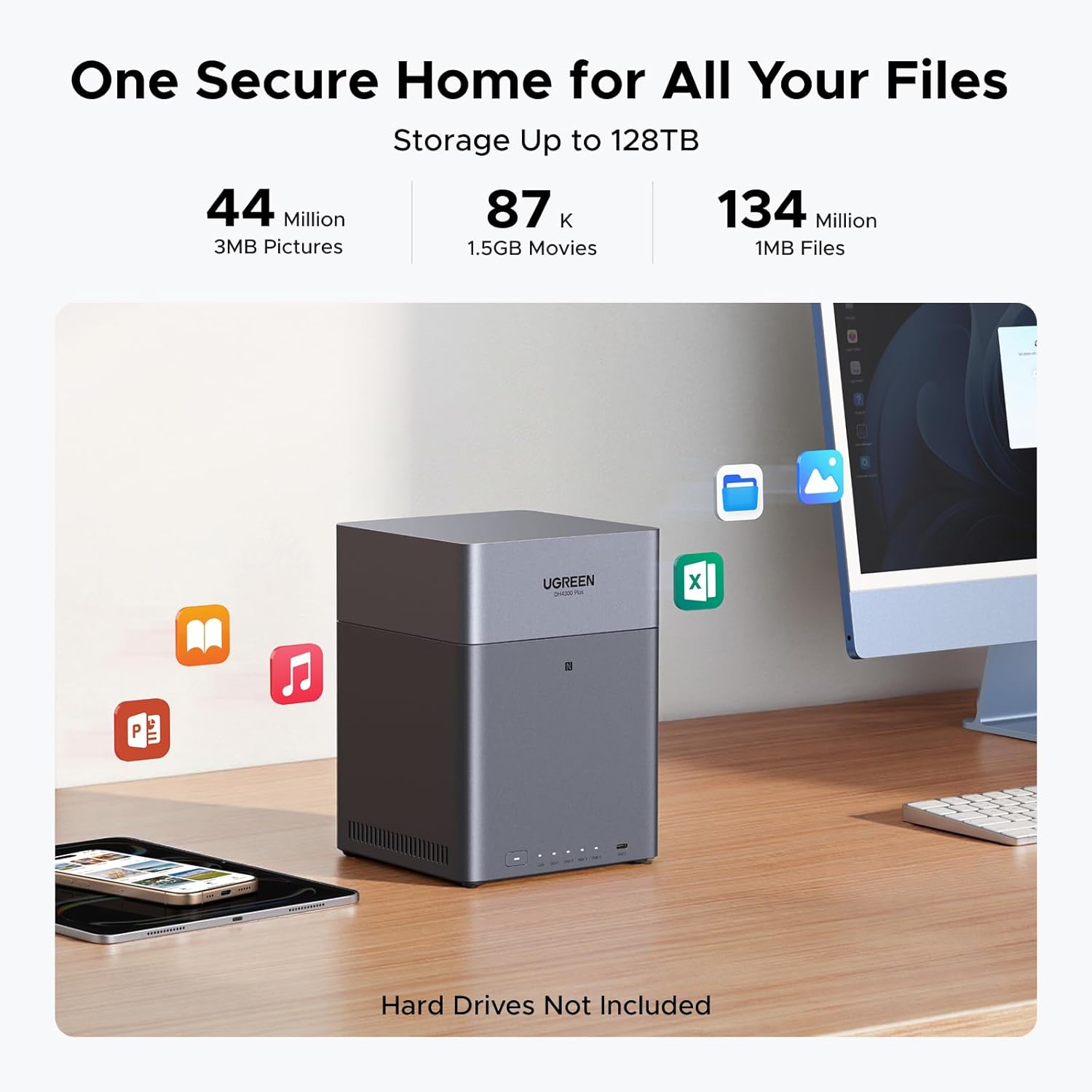 Thumbnail 2 de UGREEN NAS DH4300 Plus 4-bay NAS, 120 TB support