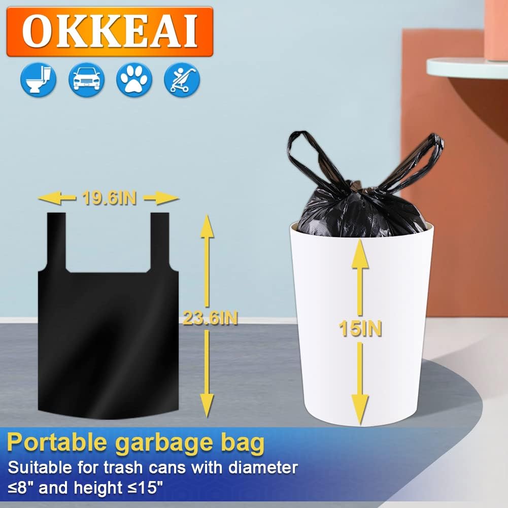 Detalle de 15l Small Black Bin Bags with Tie Handles — 160-Count Pack