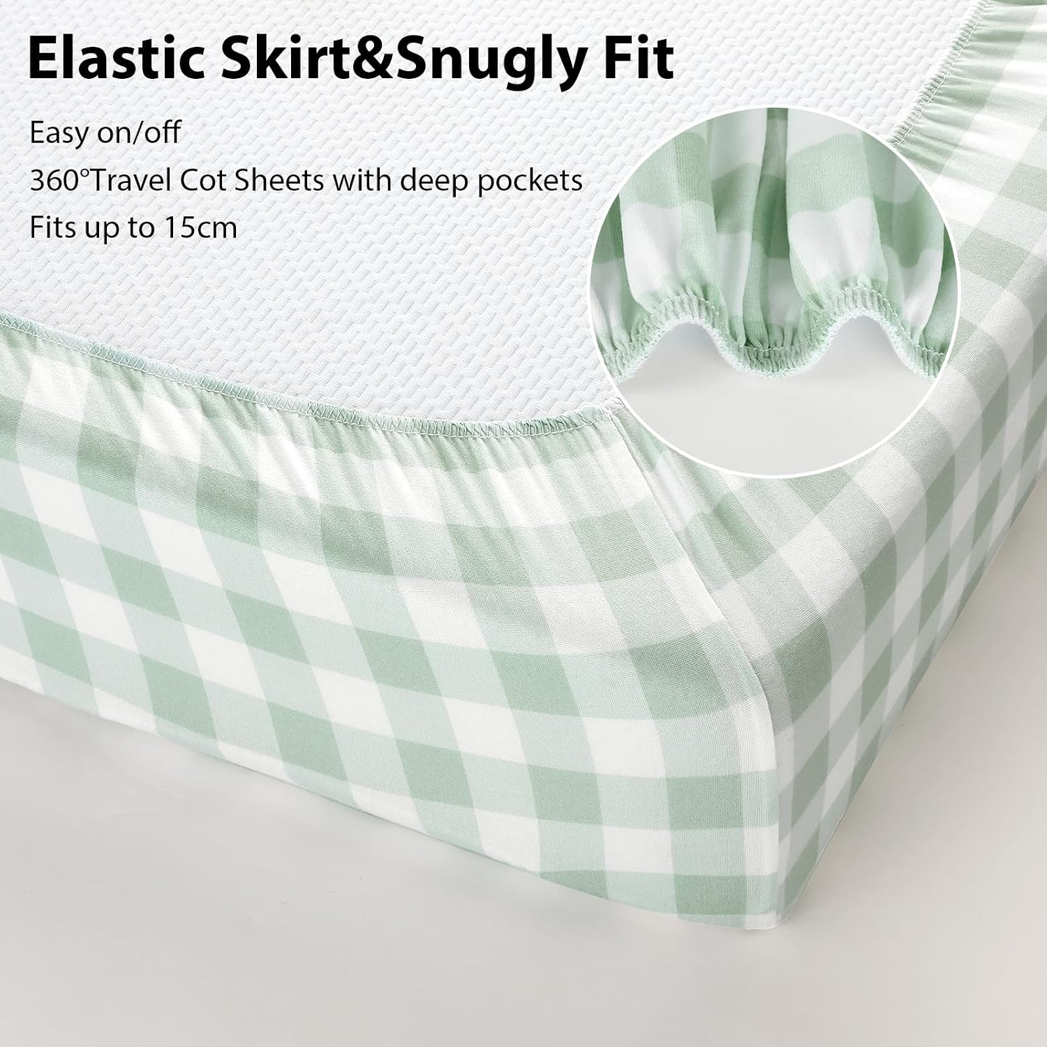 Thumbnail 6 de FIEMOL Travel cot sheets 95x65cm fitted
