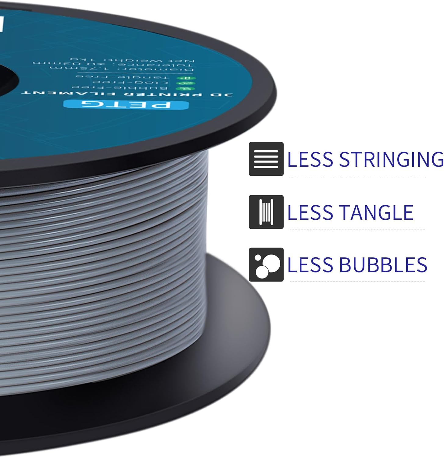 Thumbnail 2 de GEEETECH PETG Filament 1,75 mm (1 kg) grau mit Maßgenauigkeit ± 0,02 mm für FDM-Drucker