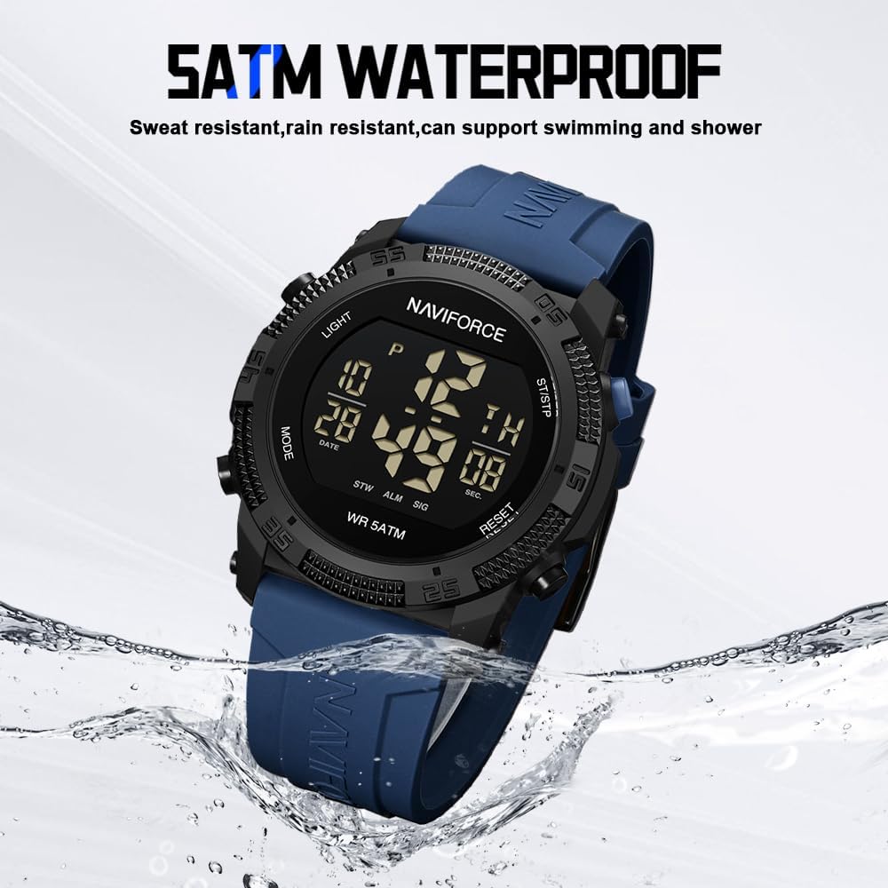 Detalle 2 de Naviforce Orologio Digitale Sportivo Impermeabile da Uomo/Donna con Cronometro e Allarme