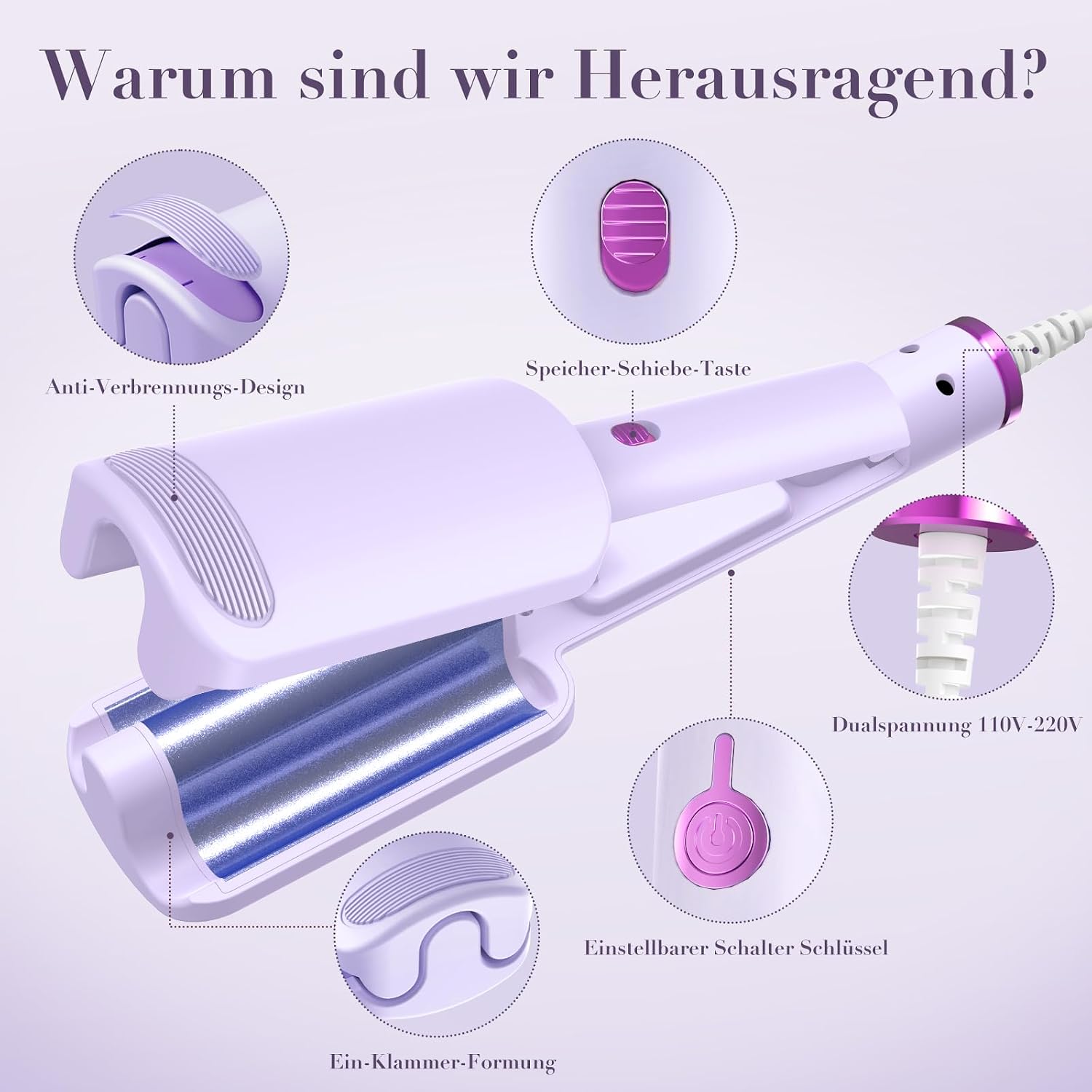 Thumbnail 5 de AISEELY 32 mm Welleneisen für Beach Waves 💇♀