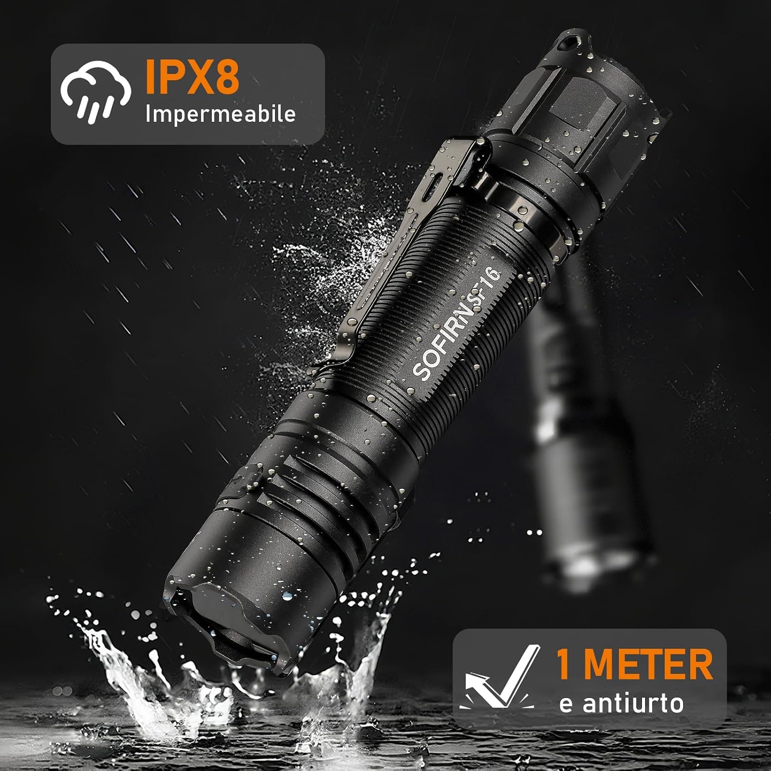 Thumbnail 6 de Sofirn SF16: torcia UV ricaricabile 365 nm per rilevamento macchie e UF di animali