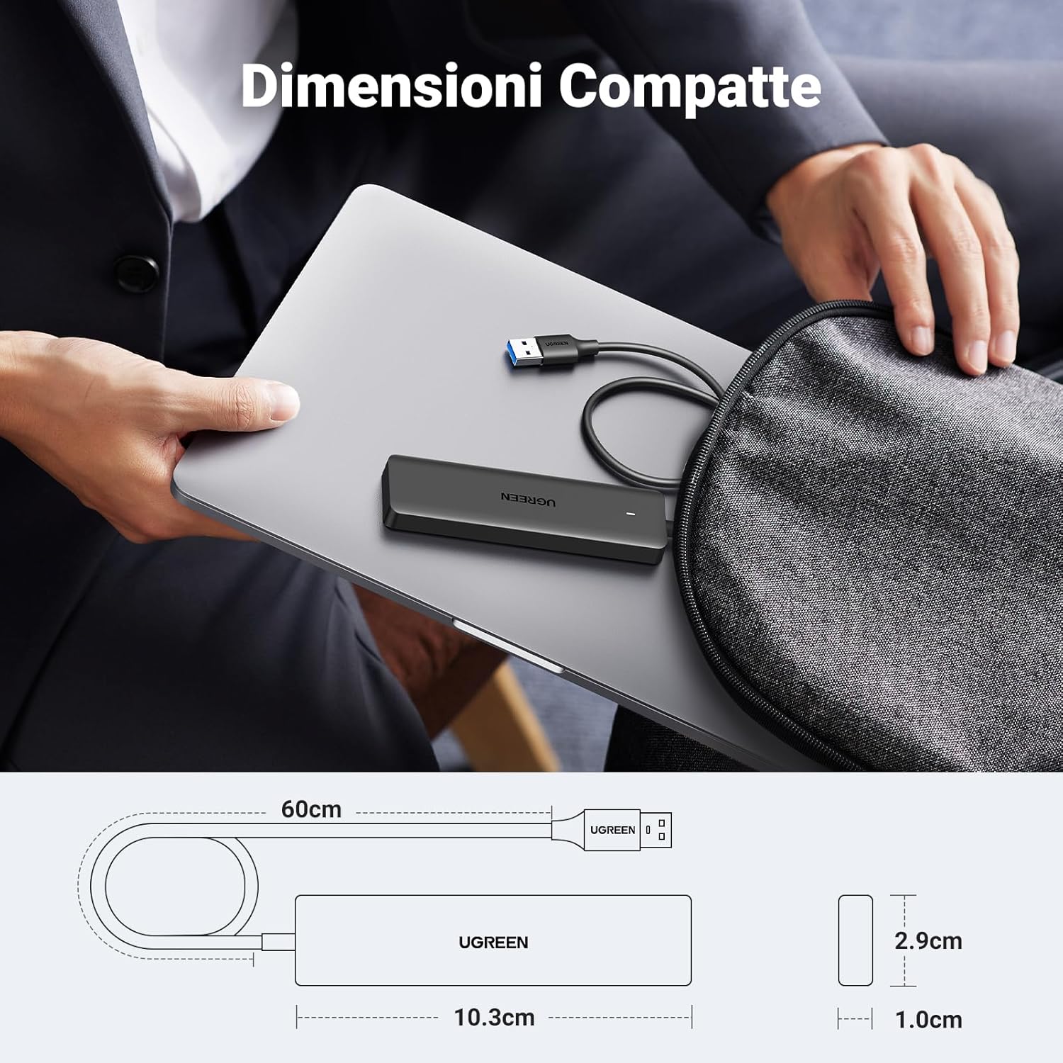 Thumbnail 4 de UGREEN Hub USB 3.0 con 4 Porte – Adattatore Multiporta 5 Gbps, compatibile con MacBook Pro/Air, iMac, Surface, XPS e PC