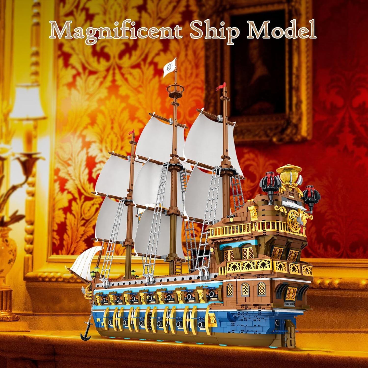 Thumbnail 5 de JMBricklayer 40103 – Kit de construction à pince pour maquette de bateau pirate de la Flotte Royale du Soleil