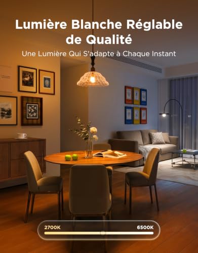 Detalle de Govee Ampoule Connectée E27 RGBWW 800lm (lot de 2) – compatible Alexa, Matter et Google Assistant