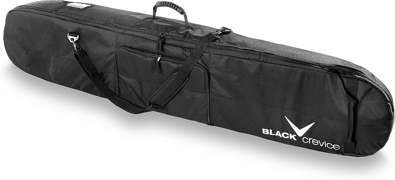 Detalle de Black Crevice Borsa da snowboard con scomparto per scarpe, nero/argento – 35 litri (170 x 26 x 8 cm)