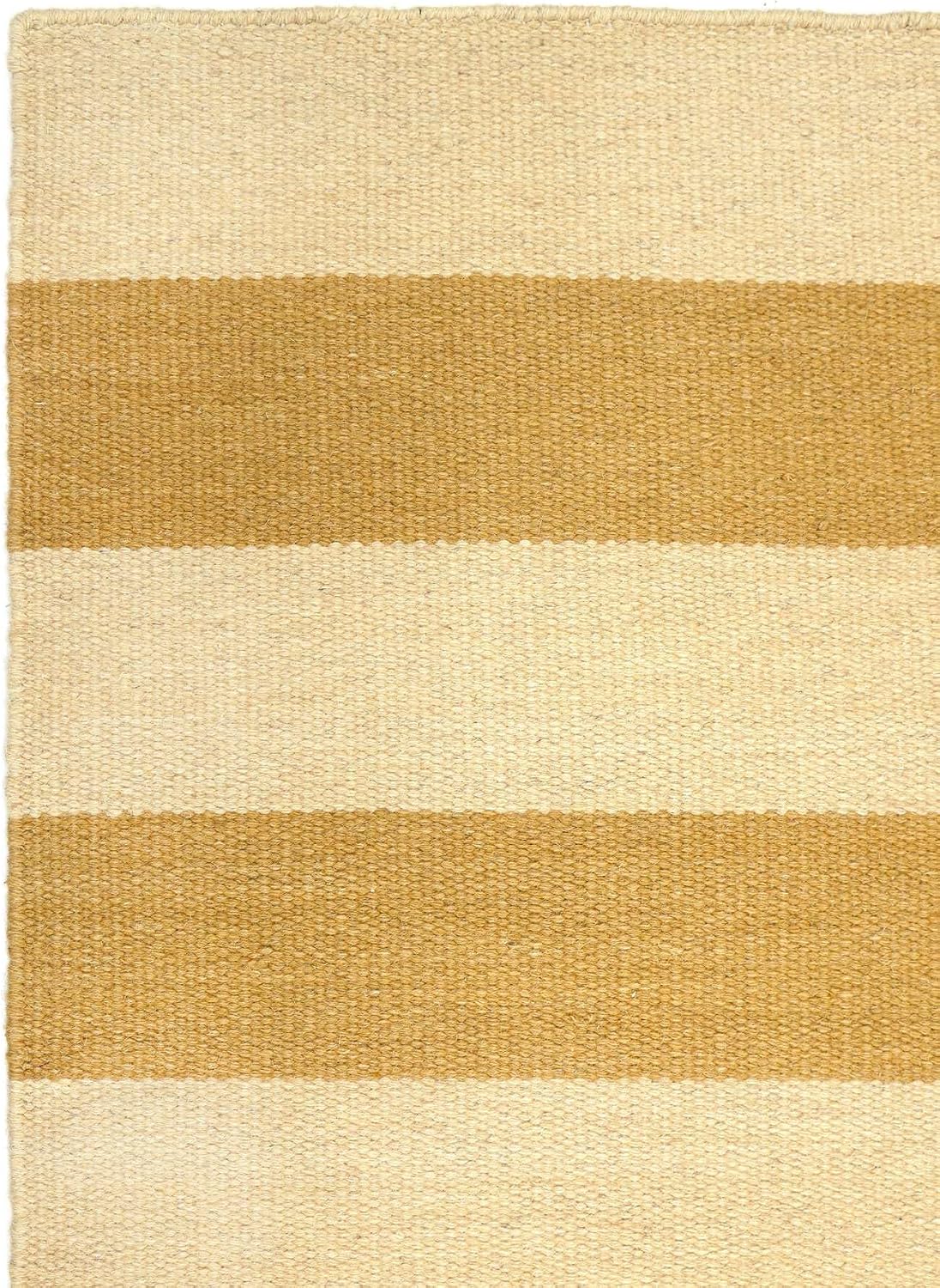 Detalle de RugVista 120732 Classic Stripe tapijt 140 x 200 cm, geel/lichtgeel