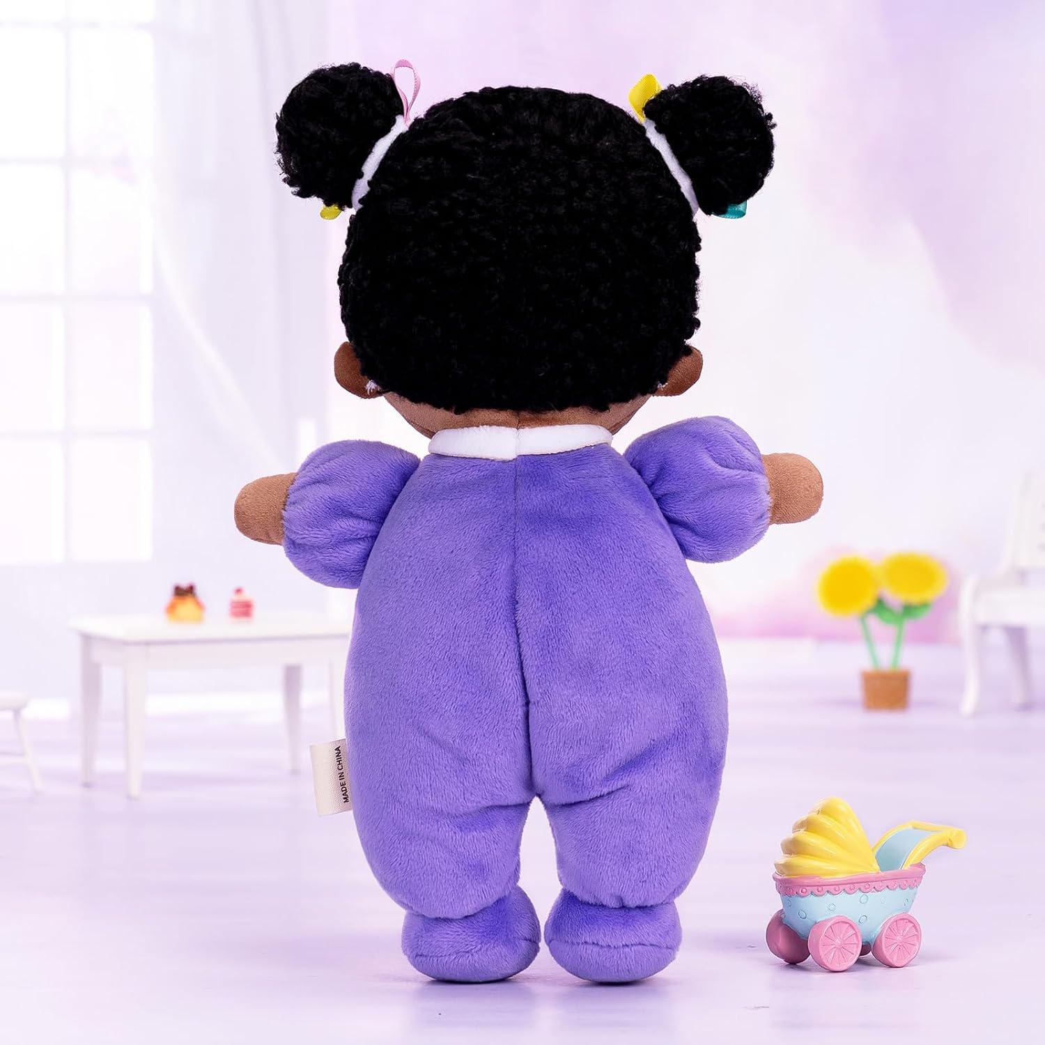 Detalle 2 de OUOZZZ 25cm Black Rag Doll – Washable Soft Baby Doll for Girls
