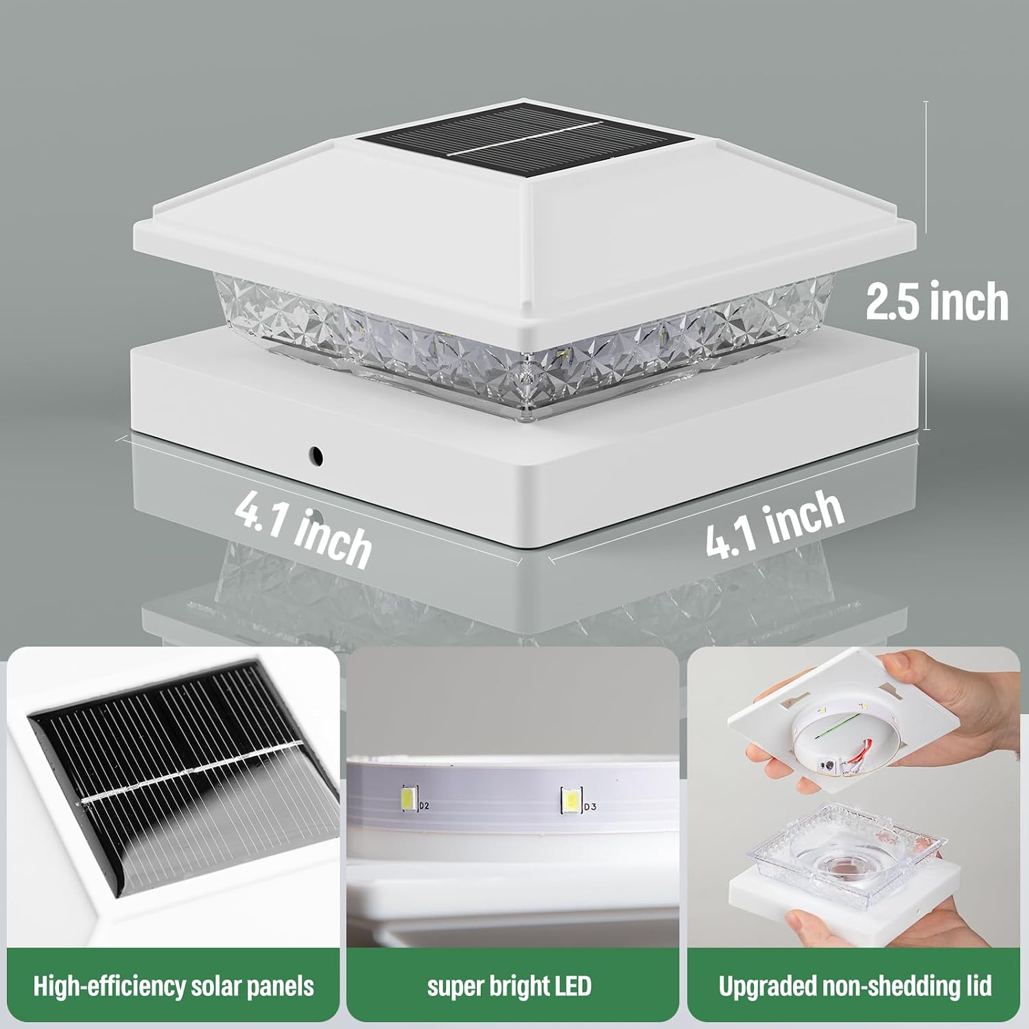 Detalle de JOFIOS Solar Post Cap Lights, 6-Pack