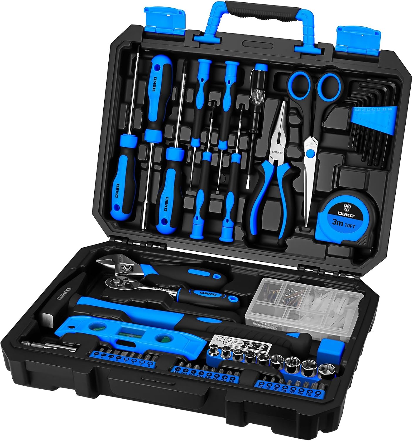 Detalle de DEKO Cassetta Attrezzi Completa 138 Pezzi: kit versatile per fai da te, casa e ufficio