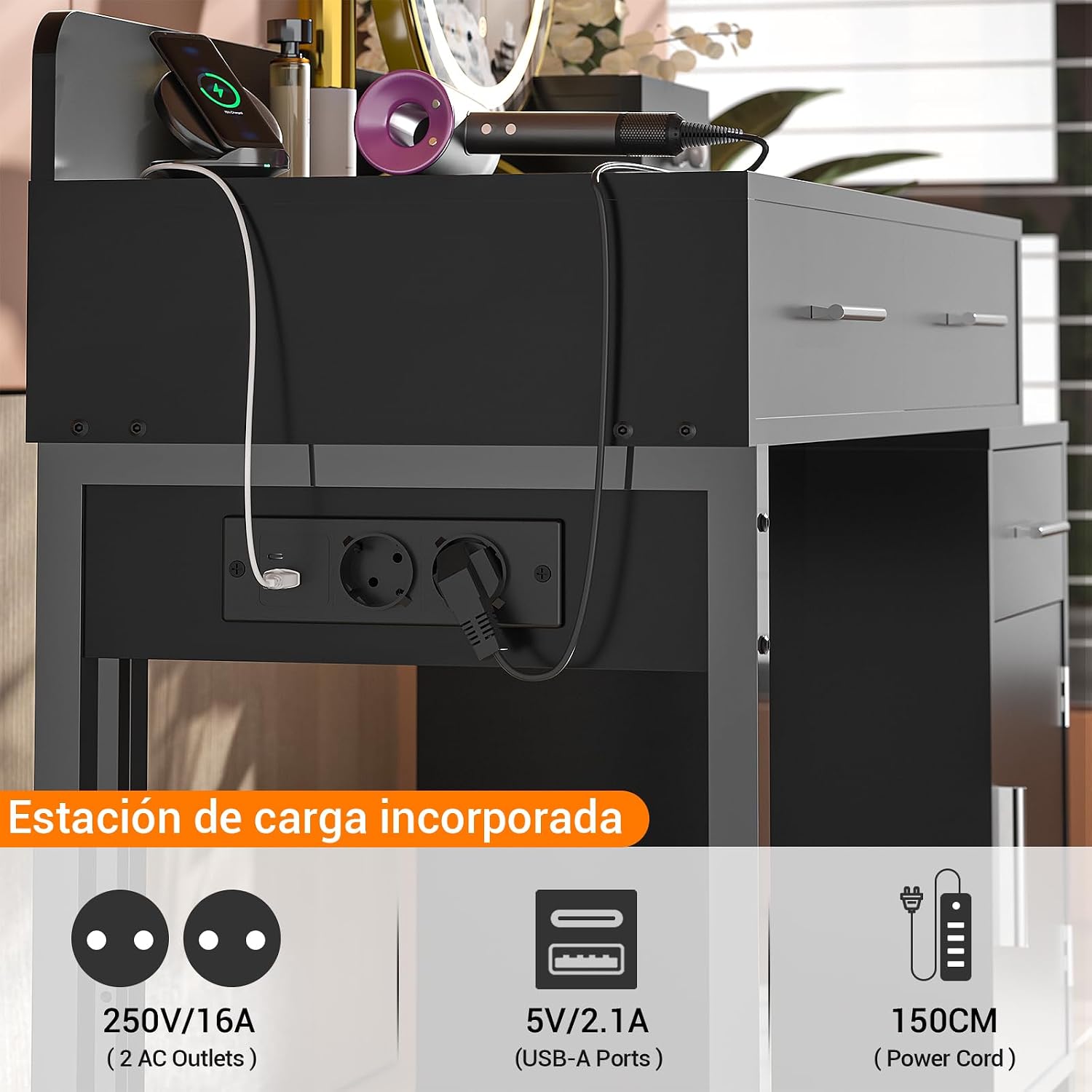Thumbnail 4 de iSunirm Tocador de Maquillaje 90x40x76cm