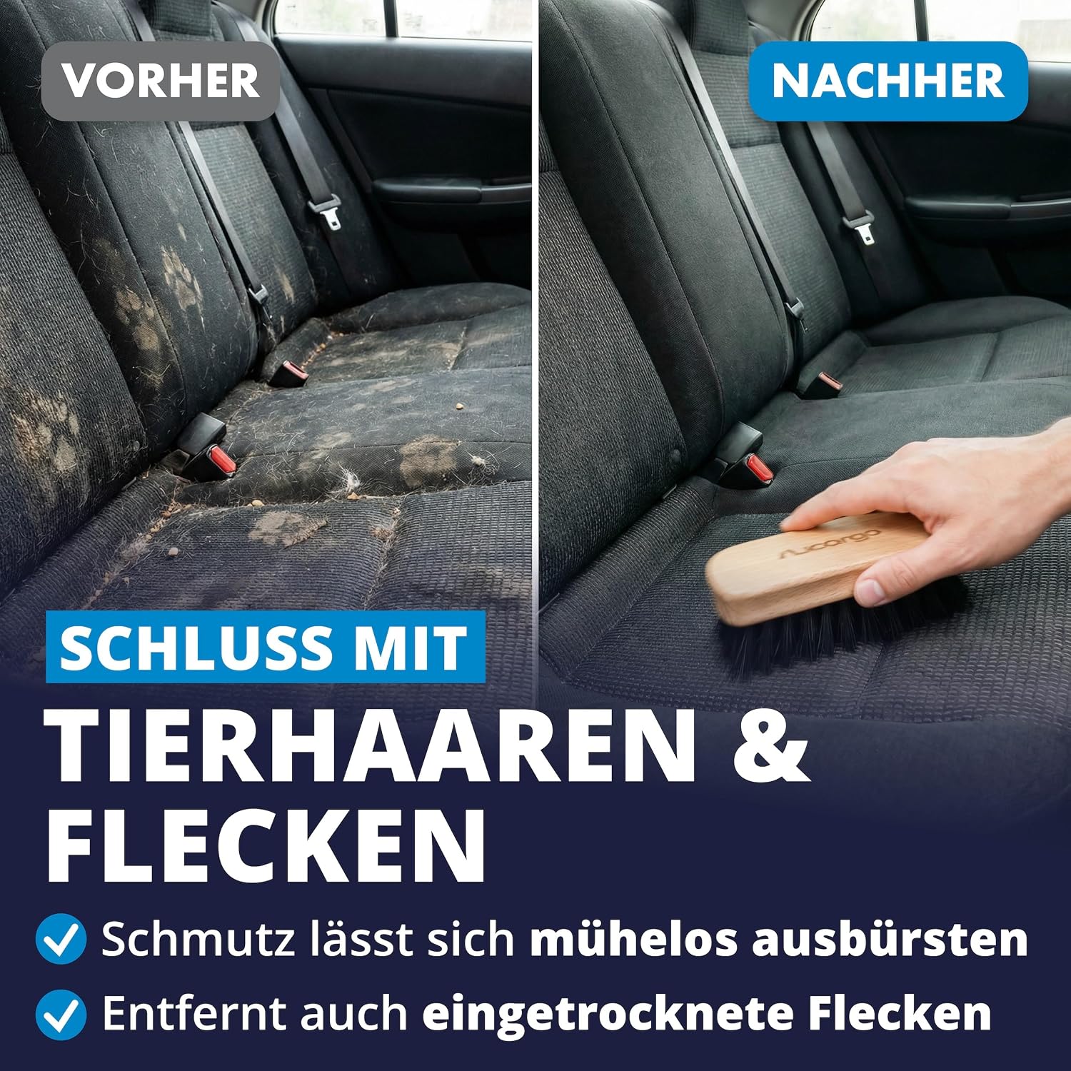 Detalle de LICARGO Textil- & Lederbürste Auto (Made in Germany) – weiche Polsterbürste für Autositze, Alcantara, Teppich & mehr