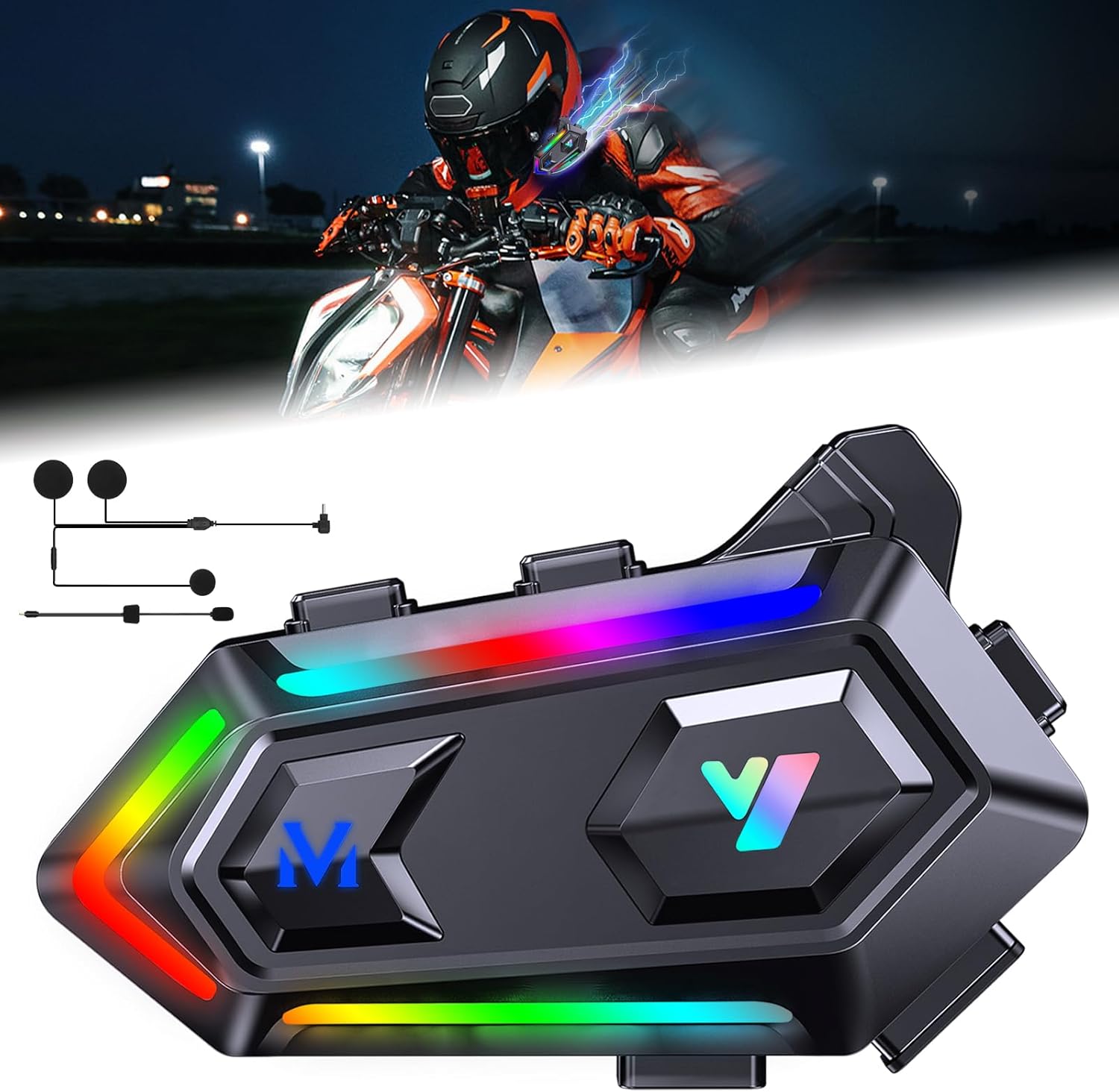 Detalle de FEYA Y-M20 motorcycle helmet speakers 70 mph