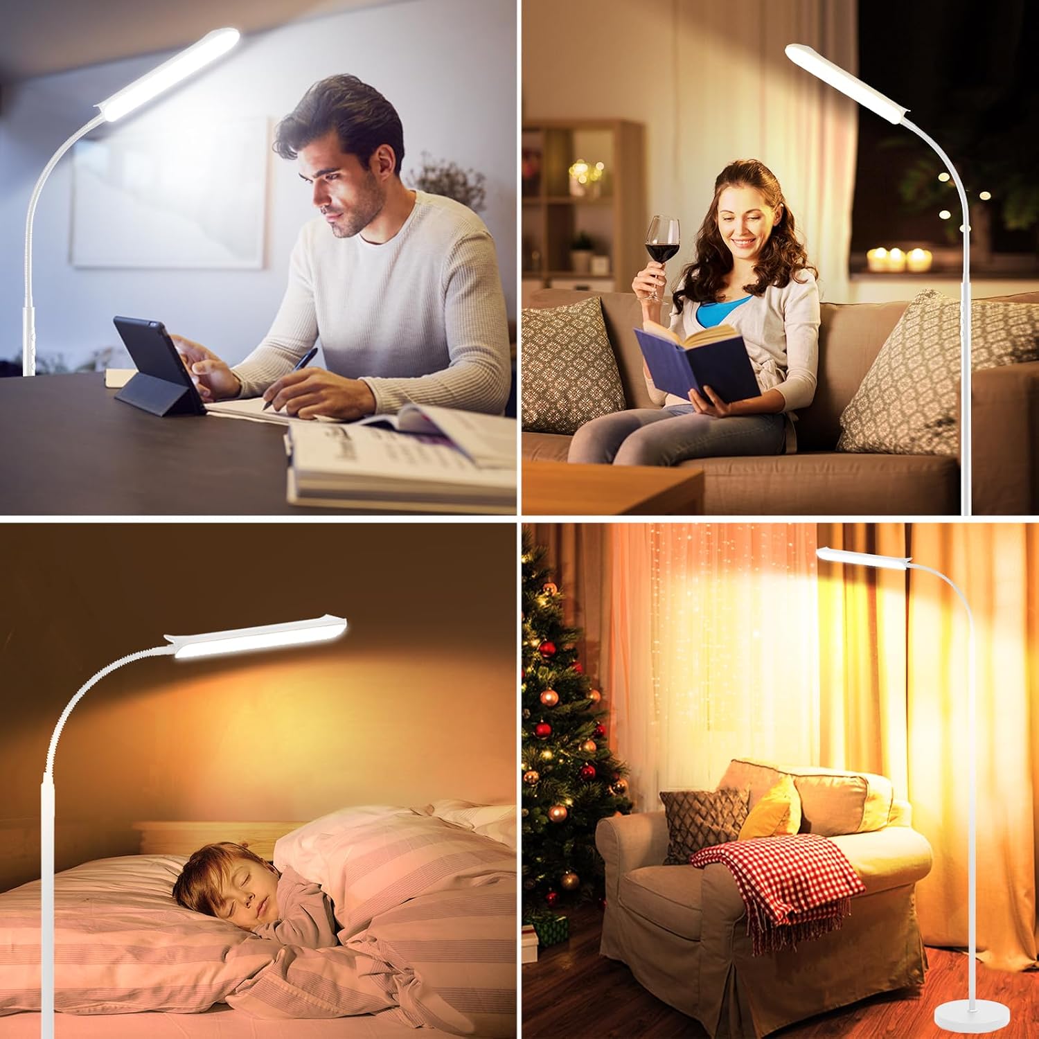 Detalle de marctronic Weiß LED Stehlampe 18 W dimmbar