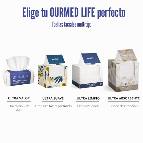 Thumbnail 9 de Ourmed Life Toallitas Faciales Desechables Biodegradables (100 ud): limpieza suave y segura para todo tipo de piel