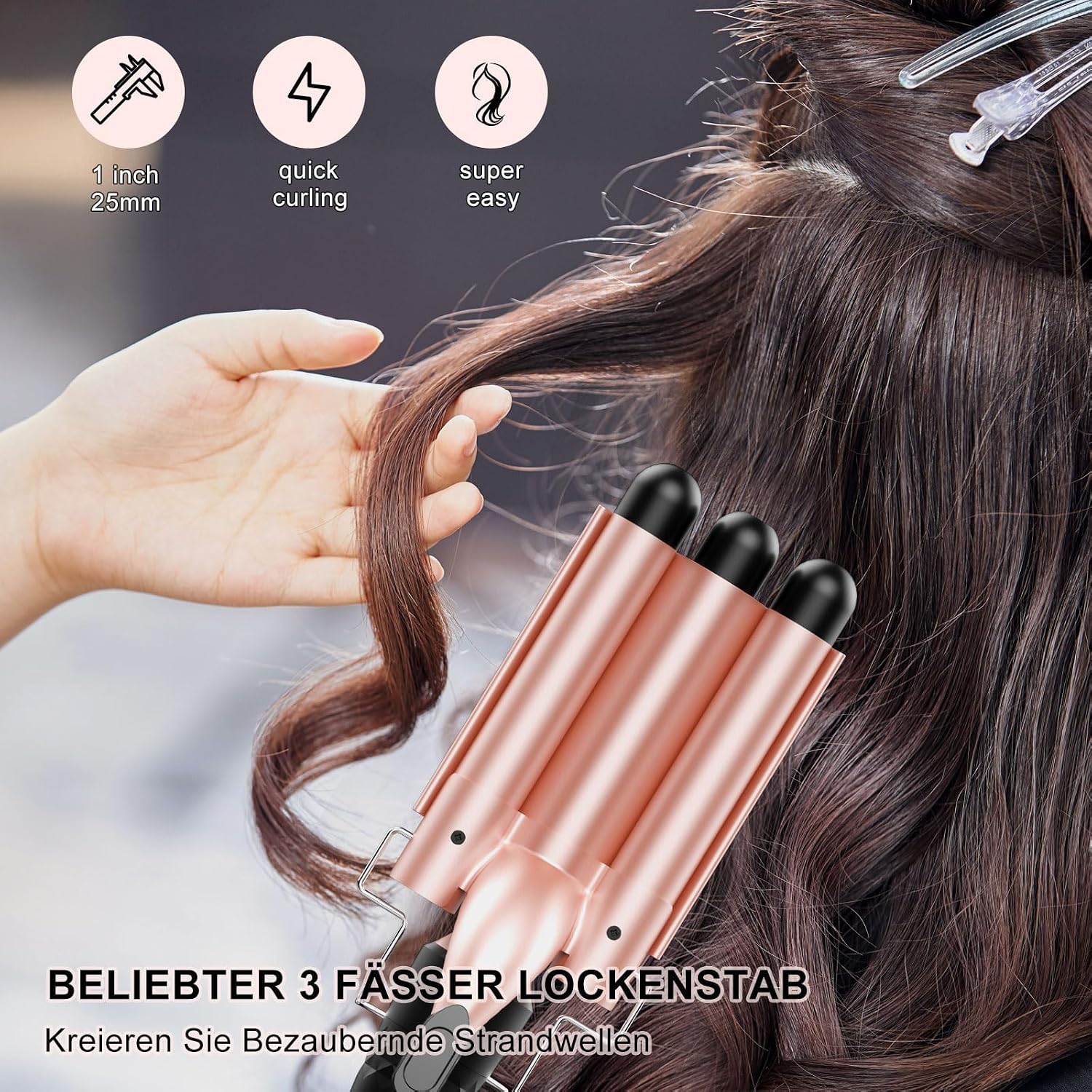 Thumbnail 4 de MAX-T 5-in-1 Lockenstab Set mit 3 Fassern und Aufsätzen 9–38 mm