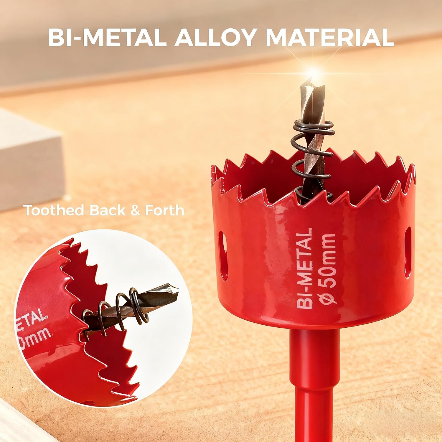 Detalle de DURI bi-metal hole saw set, 20mm-100mm