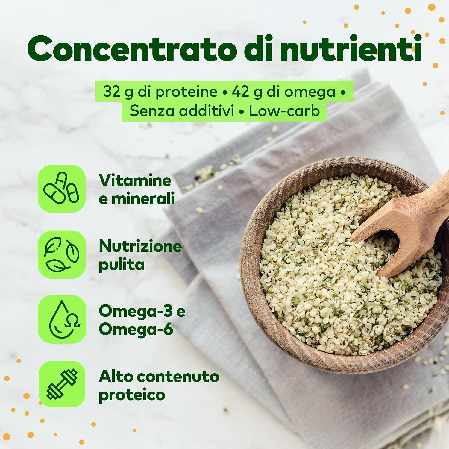 Detalle de jorus SGUSCIATI semi di canapa 1 kg 🌱
