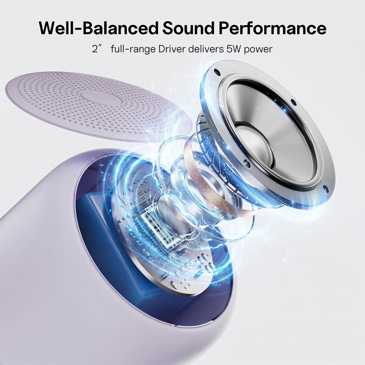 Detalle de Bobtot Bluetooth mini speaker 5W, purple