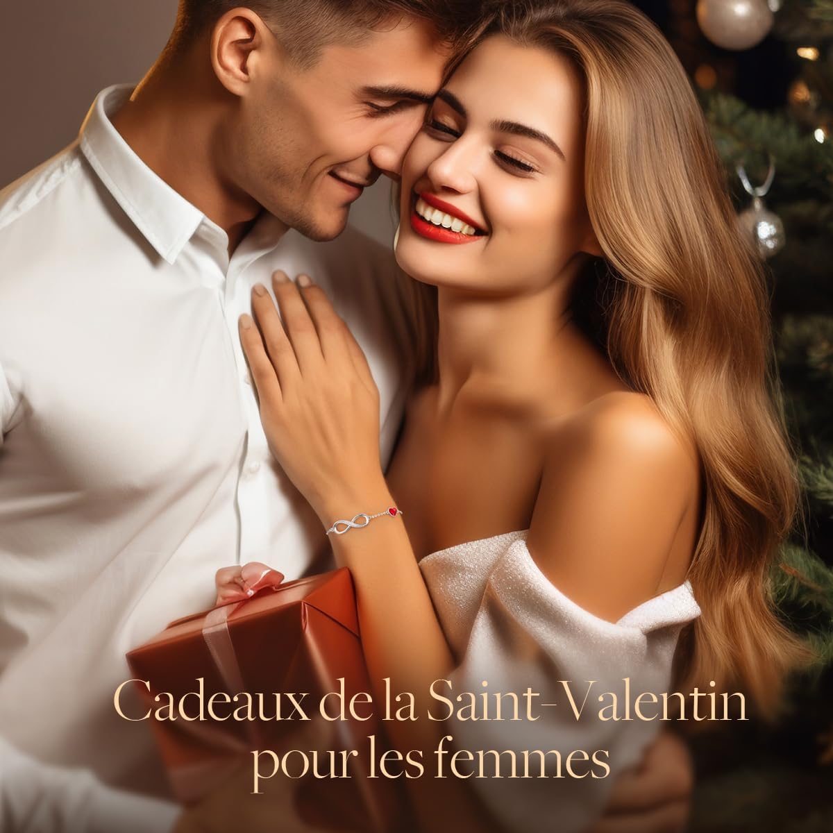 Detalle de Bracelet femme LOUISA SECRET en argent 925 forme cœur & infini, réglable