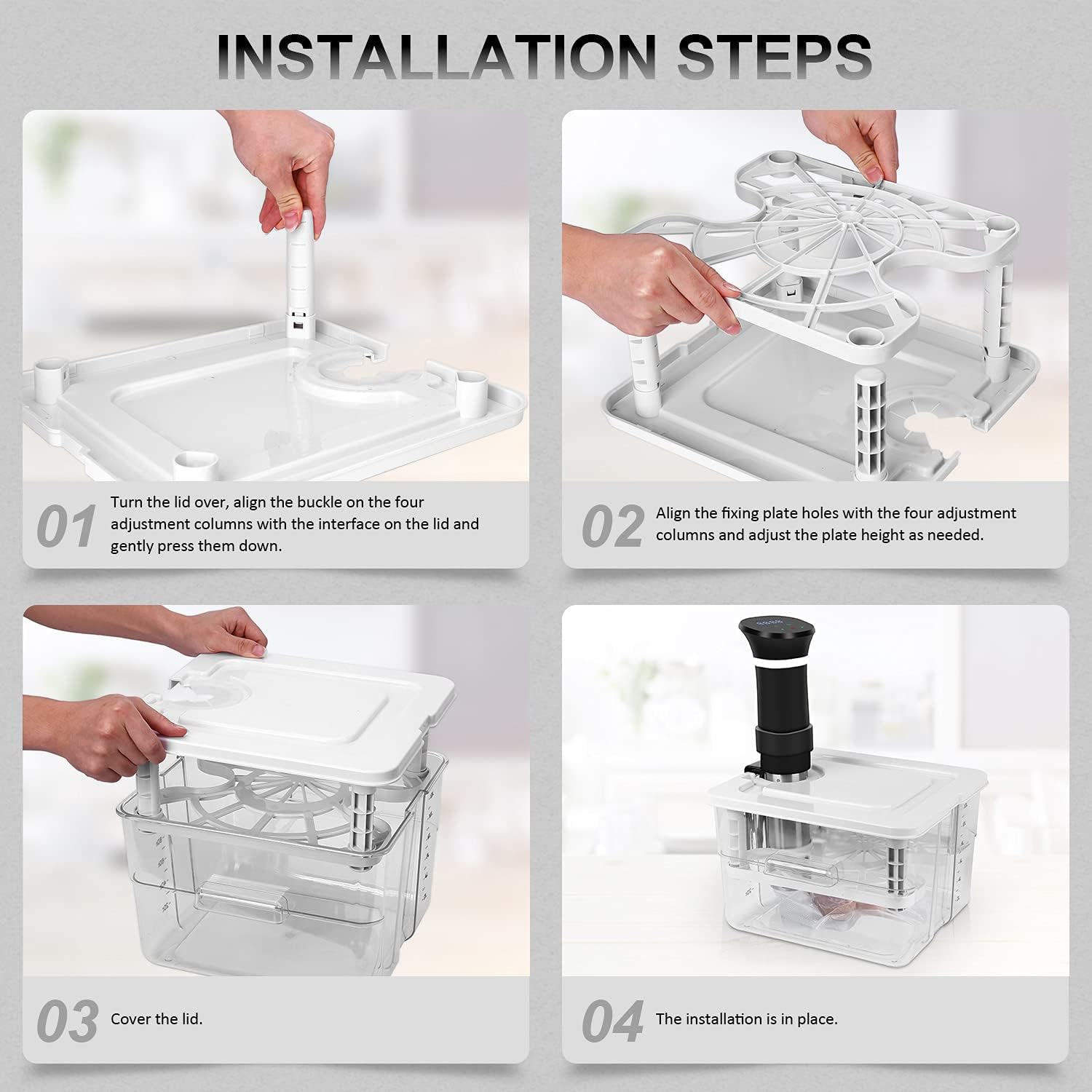 Detalle 2 de Set contenitore sous vide 12L con coperchio e griglia 7 in 1 compatibile per roner professionale