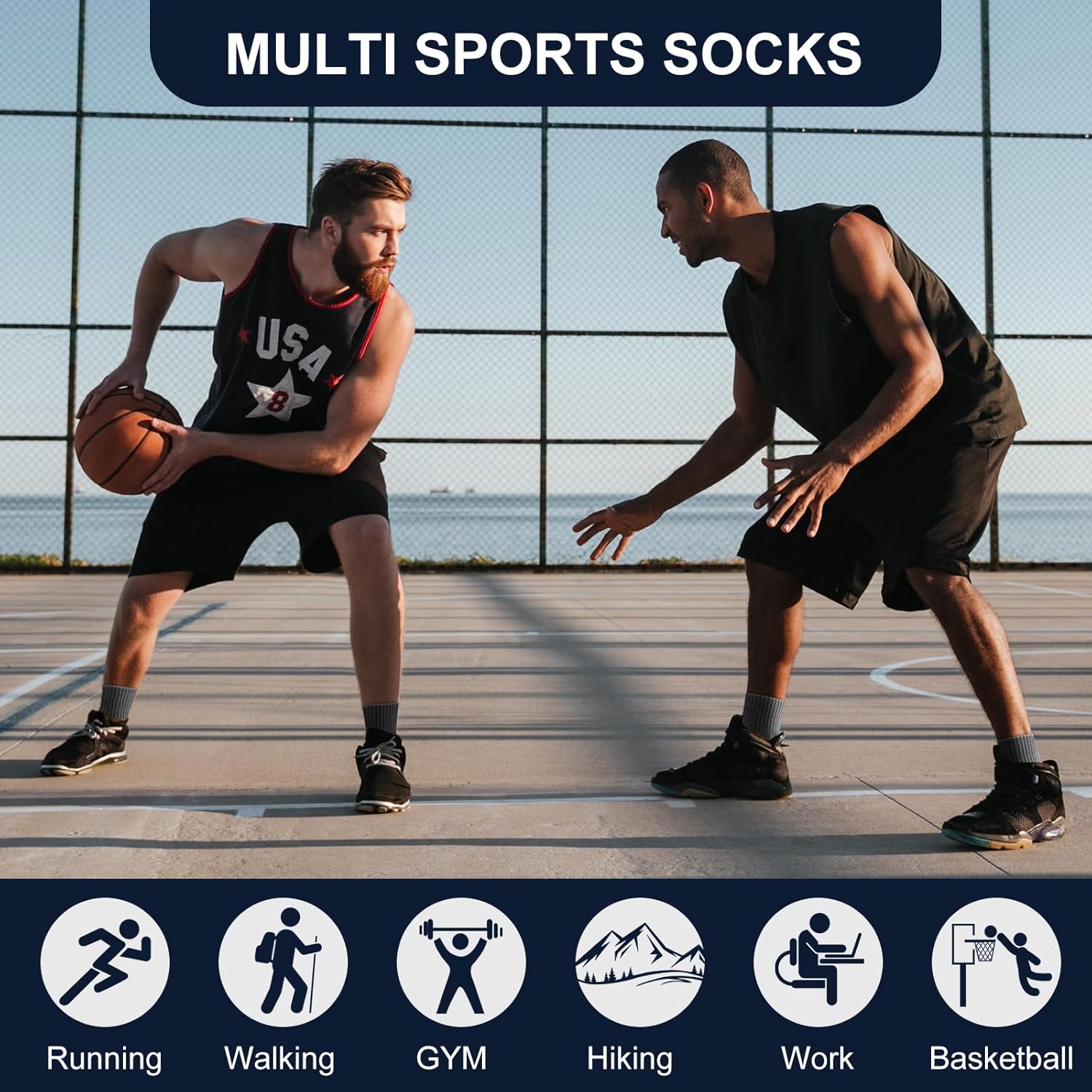 Thumbnail 6 de Stoeury anti-blister cushioned quarter running socks (3 pairs) for gym, hiking and cycling