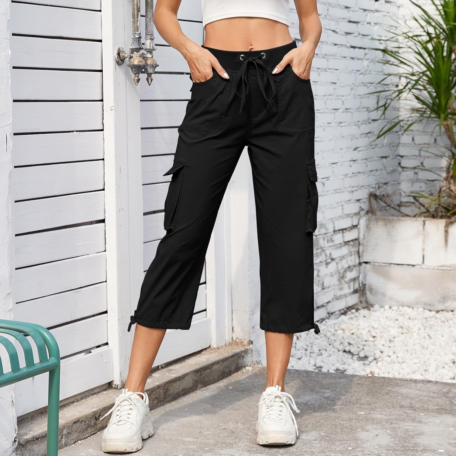 Thumbnail 1 de Hormtaer Damen 3/4 Cargo- und Caprihose mit Stretch, 6 Taschen – leichte Outdoor-, Reise- und Wanderhose