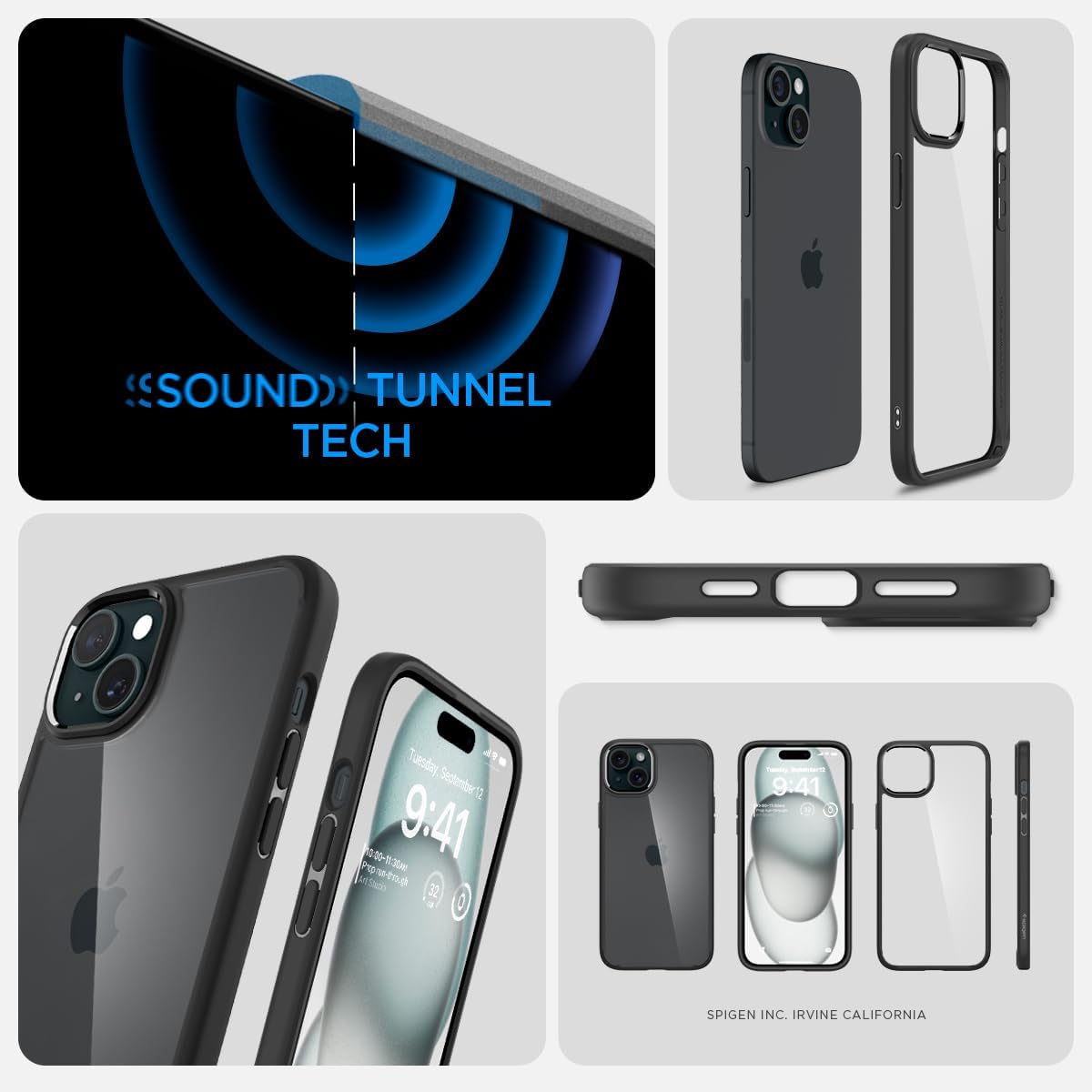 Thumbnail 6 de Coque Spigen Ultra Hybrid anti-jaunissement et anti-choc pour iPhone 15 (noir mat)