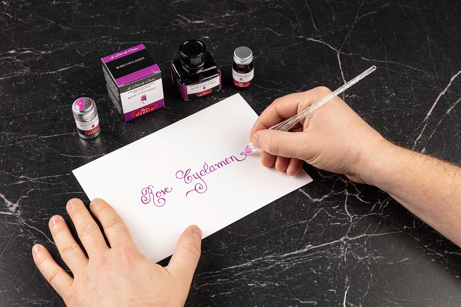 Thumbnail 5 de Jacques Herbin 13066T Rose Cyclamen Ink — 30 ml for Fountain and Roller Pens