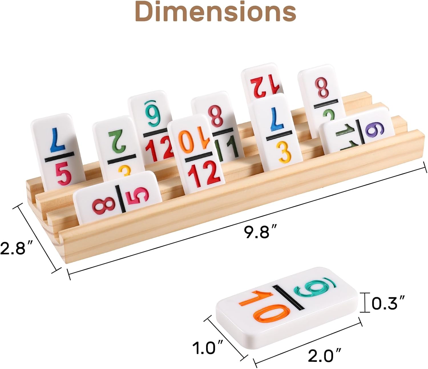Detalle de Mexican Train Dominoes Set Double 12, 91 Tiles