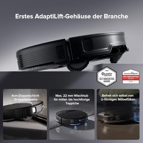 Detalle de roborock Saros 10R Set: Ultraflacher Saugroboter mit Wischfunktion