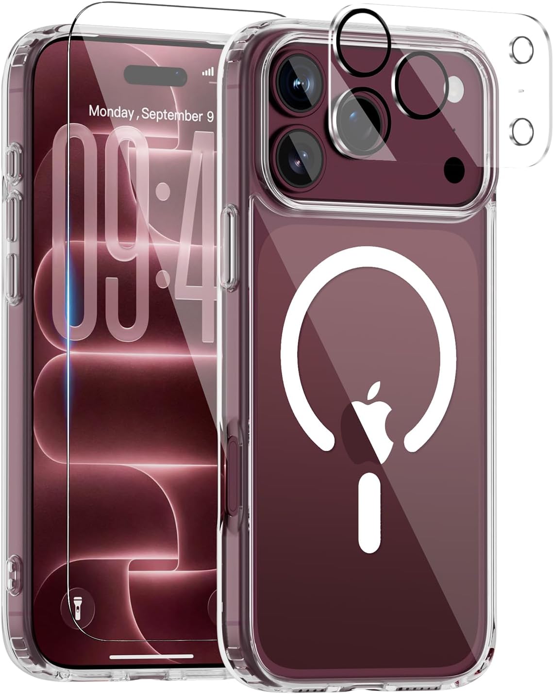Detalle de Saiuxiu Clear Case for iPhone 18 Pro Max, 3-in-1 MagSafe Kit