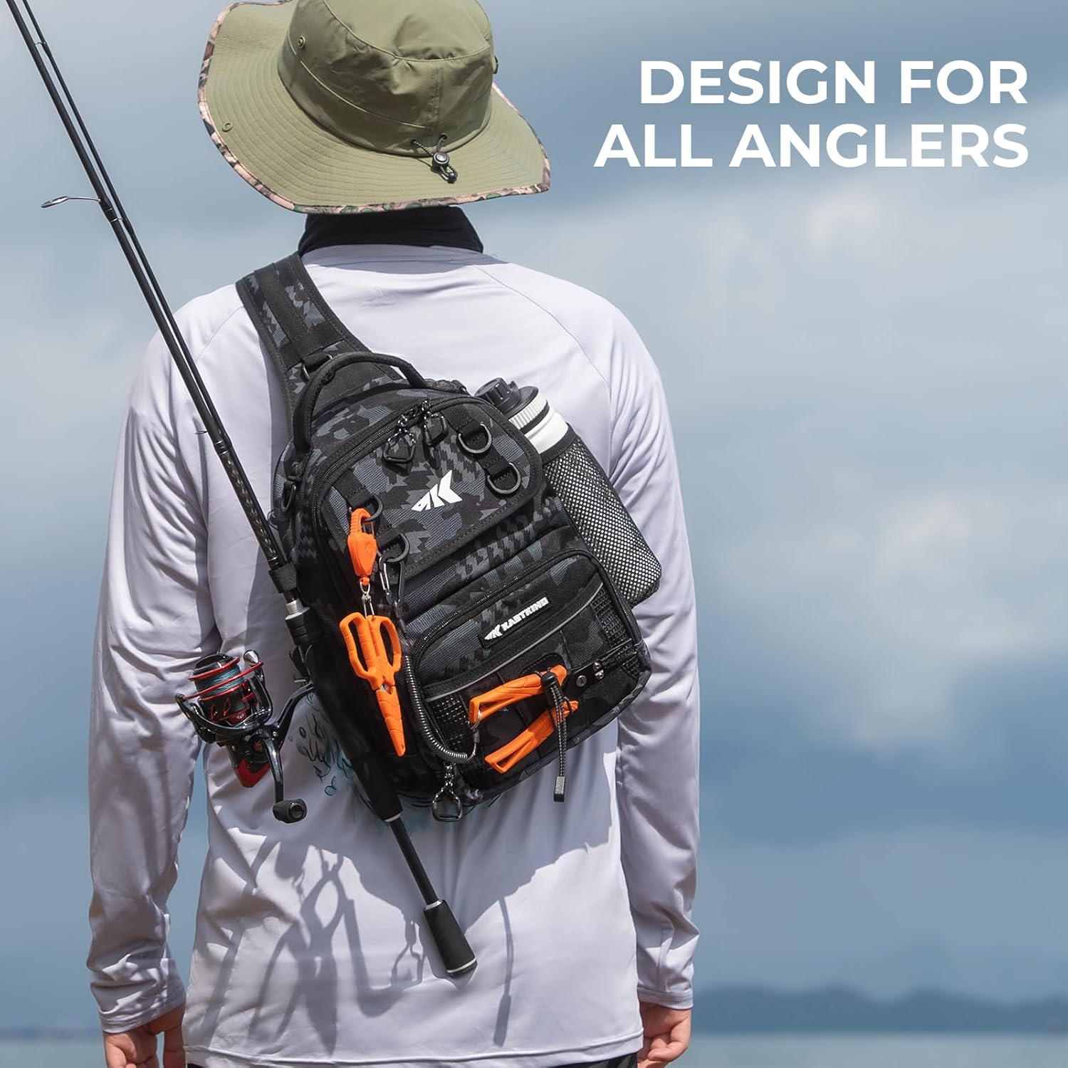 Thumbnail 1 de KastKing BaitSpace Fishing Sling Bag (Rod & Beverage Holder) for Tackle Storage