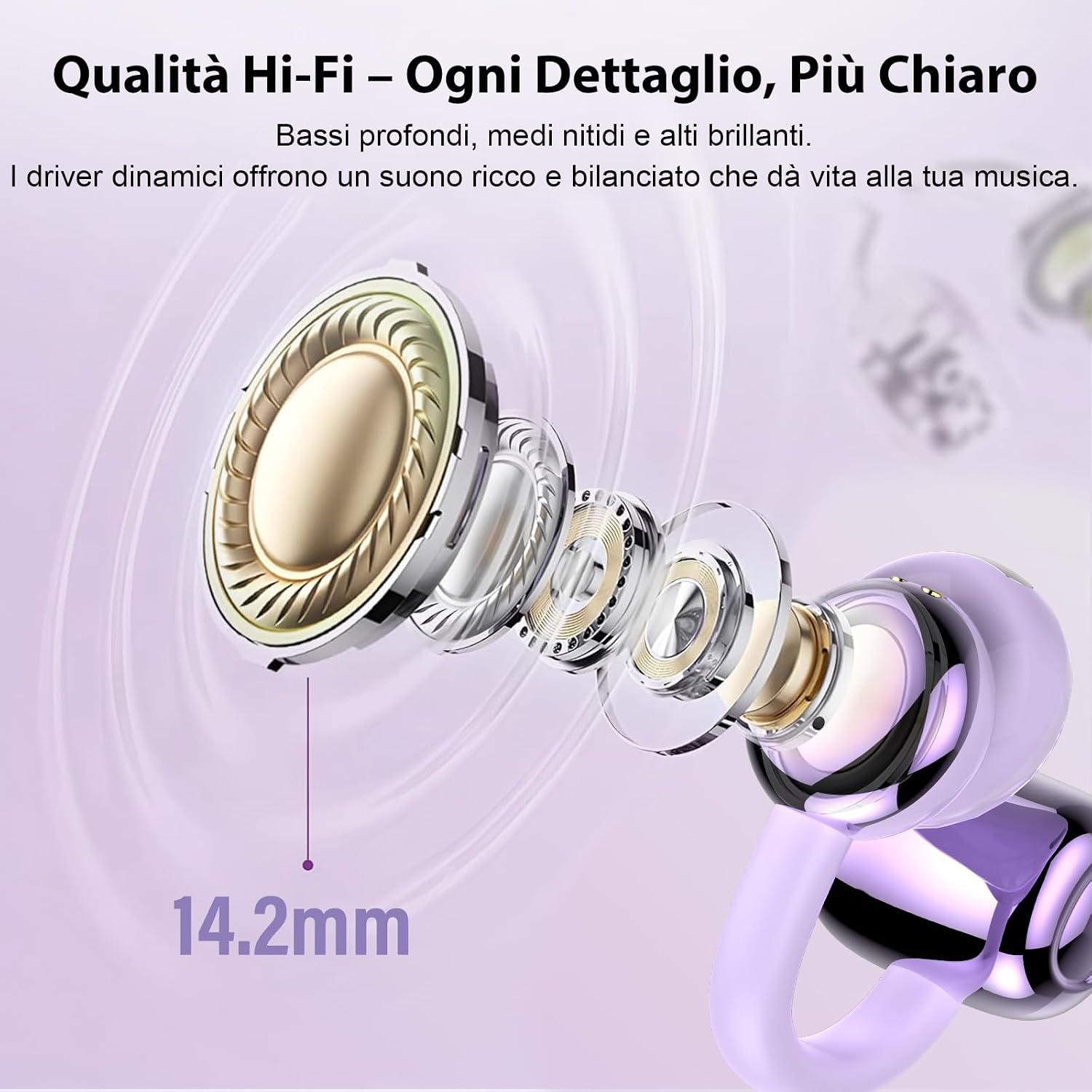 Thumbnail 6 de Cuffie Bluetooth 5.4 con Conduzione Ossea Open Ear e Clip-On: Comfort, Resistenza IPX7 e Display LED
